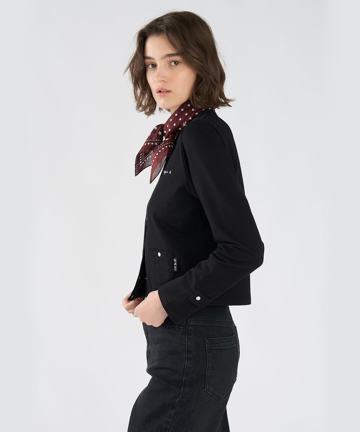 To b. by agnès b. To b. by agnes b.× green label relaxing オーガニックコットン ニュートラディショナルカーディガン ブラック