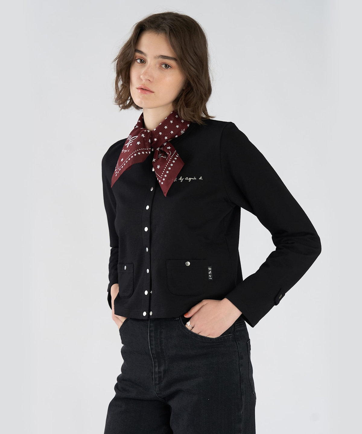 To b. by agnès b. To b. by agnes b.× green label relaxing オーガニックコットン ニュートラディショナルカーディガン ブラック