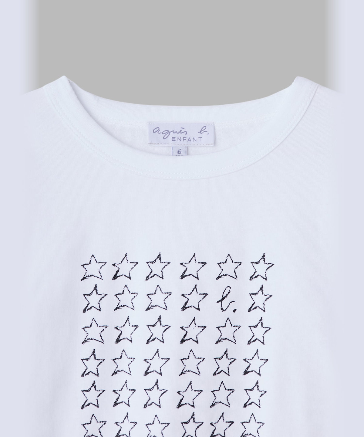 ENFANT ユニセックス キッズ "b." ロゴ コットン 長袖 Tシャツ "Etoile" ホワイト