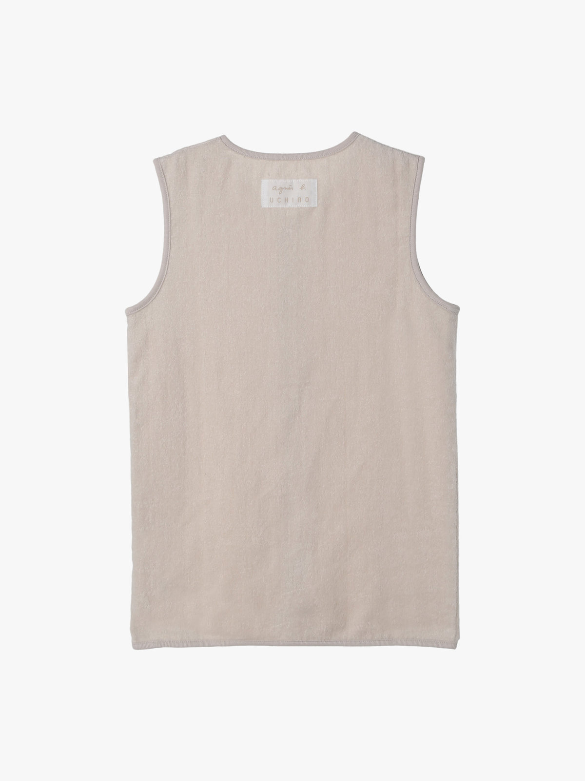 ENFANT ベビー agnes b. × UCHINO ベビー ロゴ コットン パイル スリーパー ベージュ