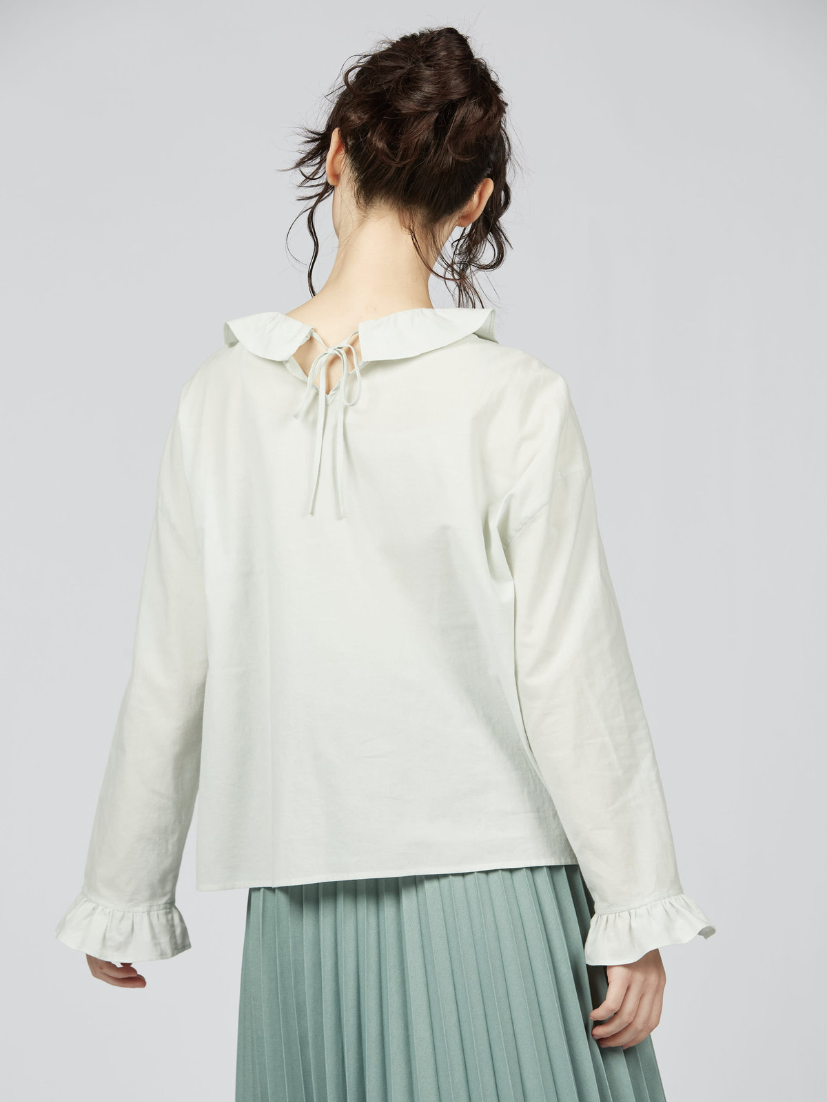 To b. by agnès b. 【Outlet】ピエロカラーブラウス グリーン