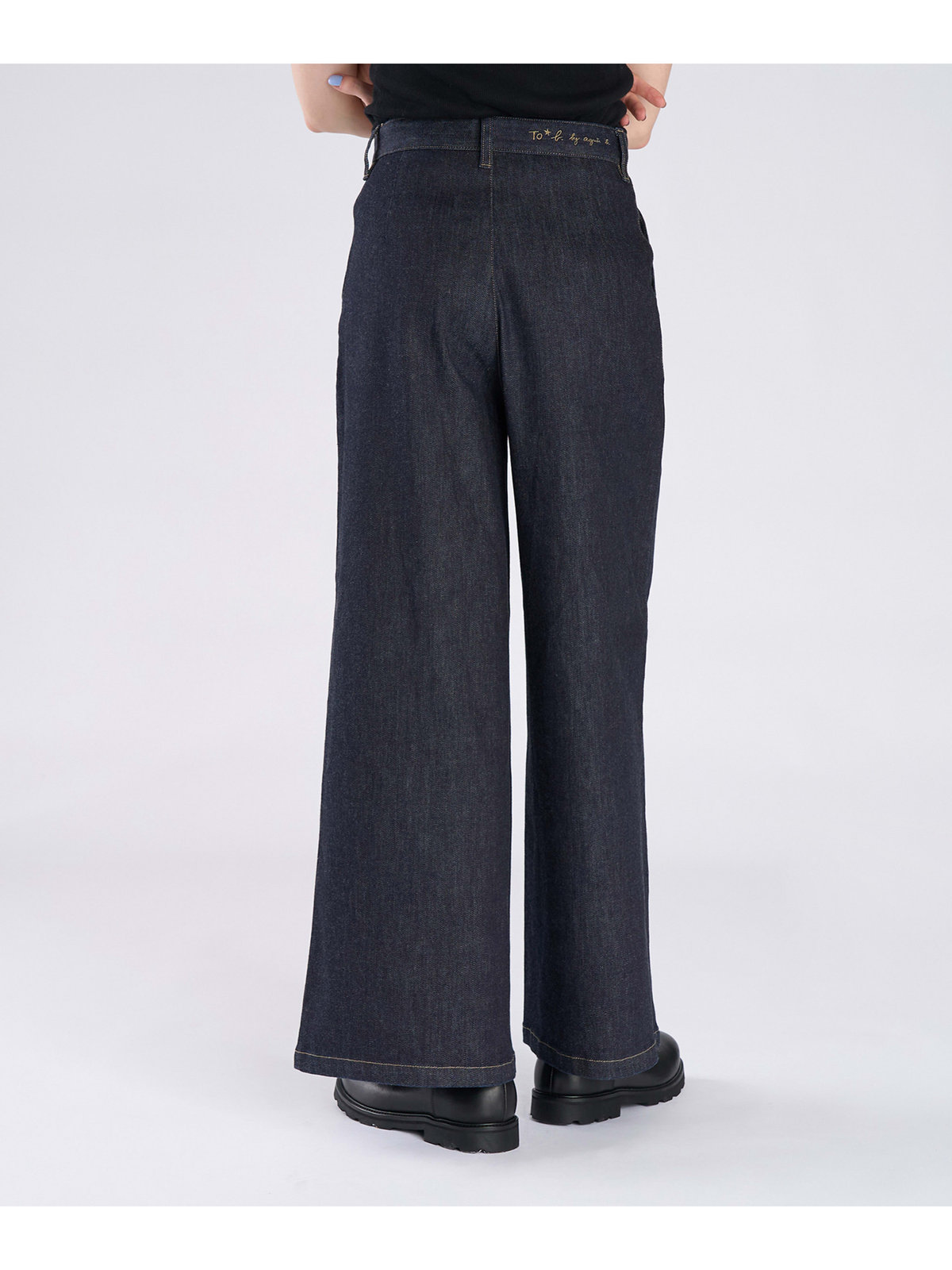 To b. by agnès b. デニム ワイドパンツ ネイビー