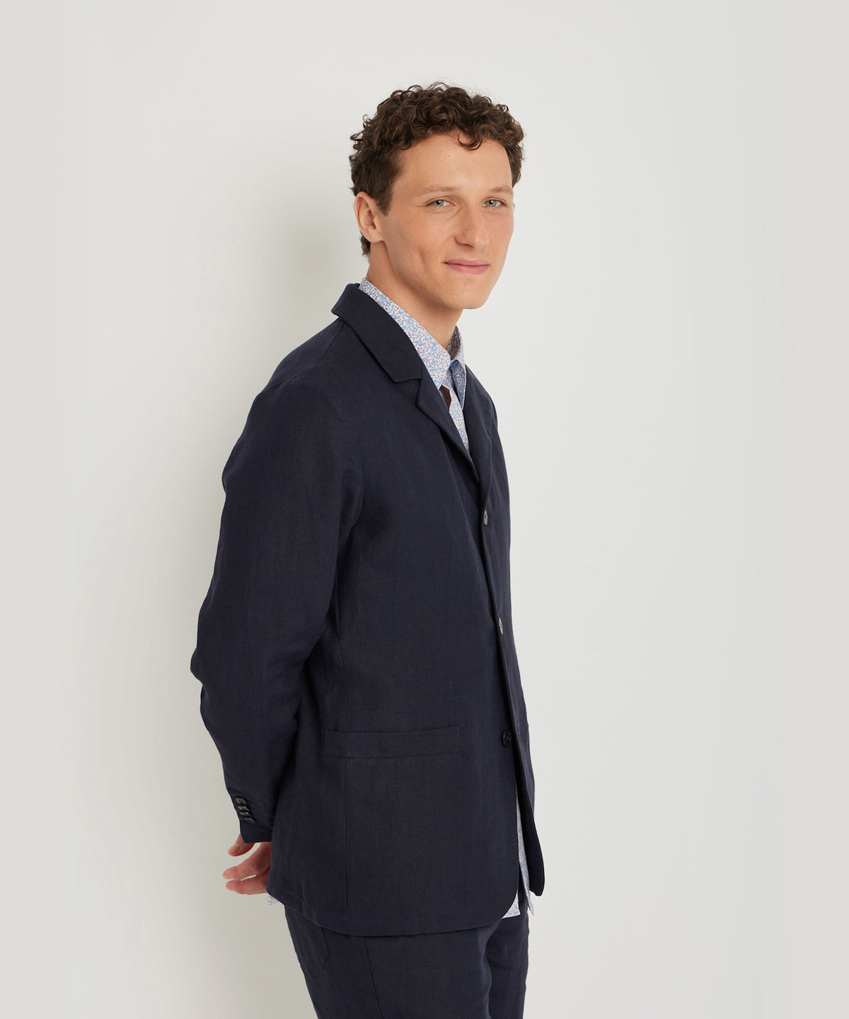 HOMME メンズ メンズ リネン テーラード ジャケット "Maore" ブルー系その他