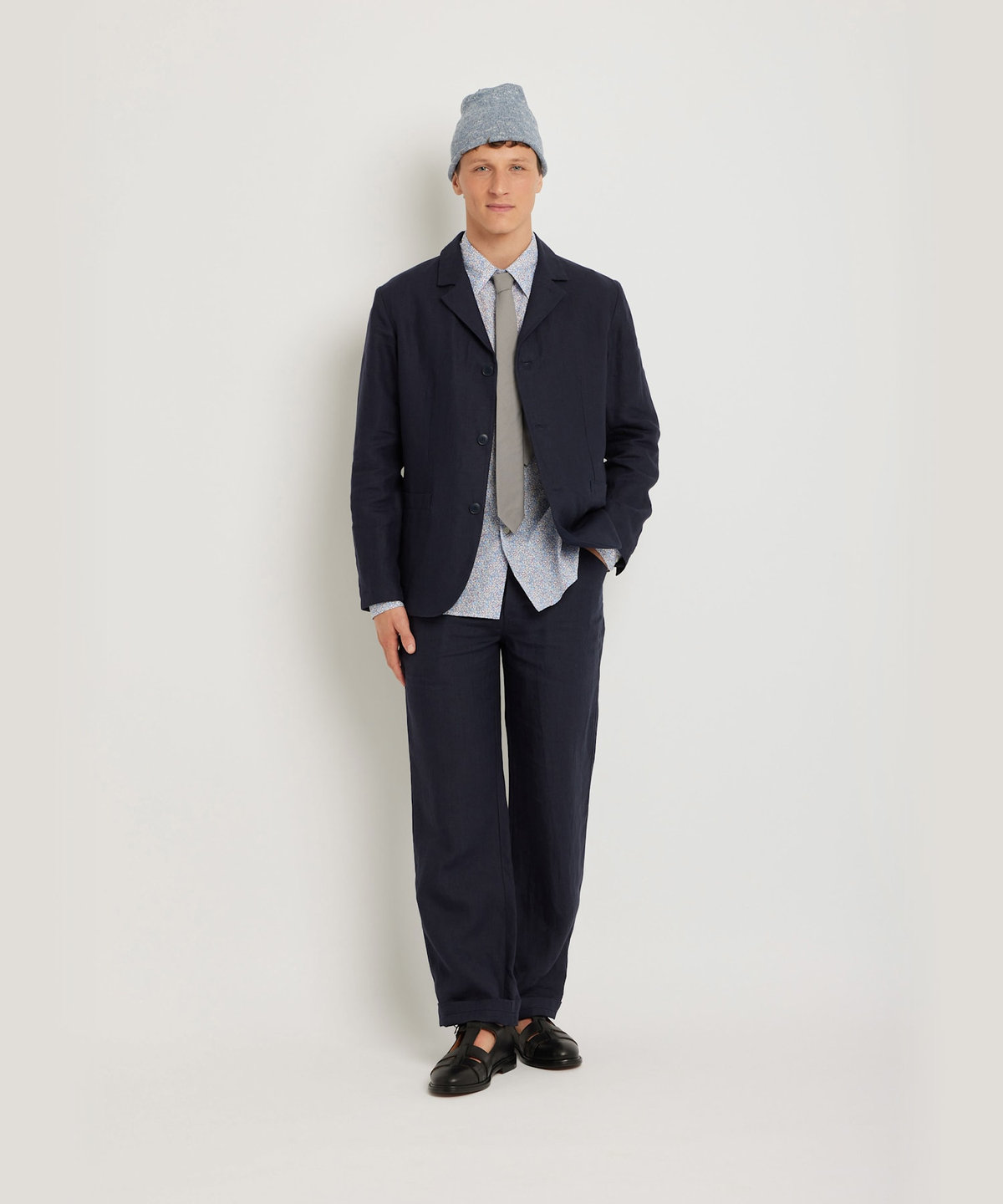 HOMME メンズ メンズ リネン テーラード ジャケット "Maore" ブルー系その他