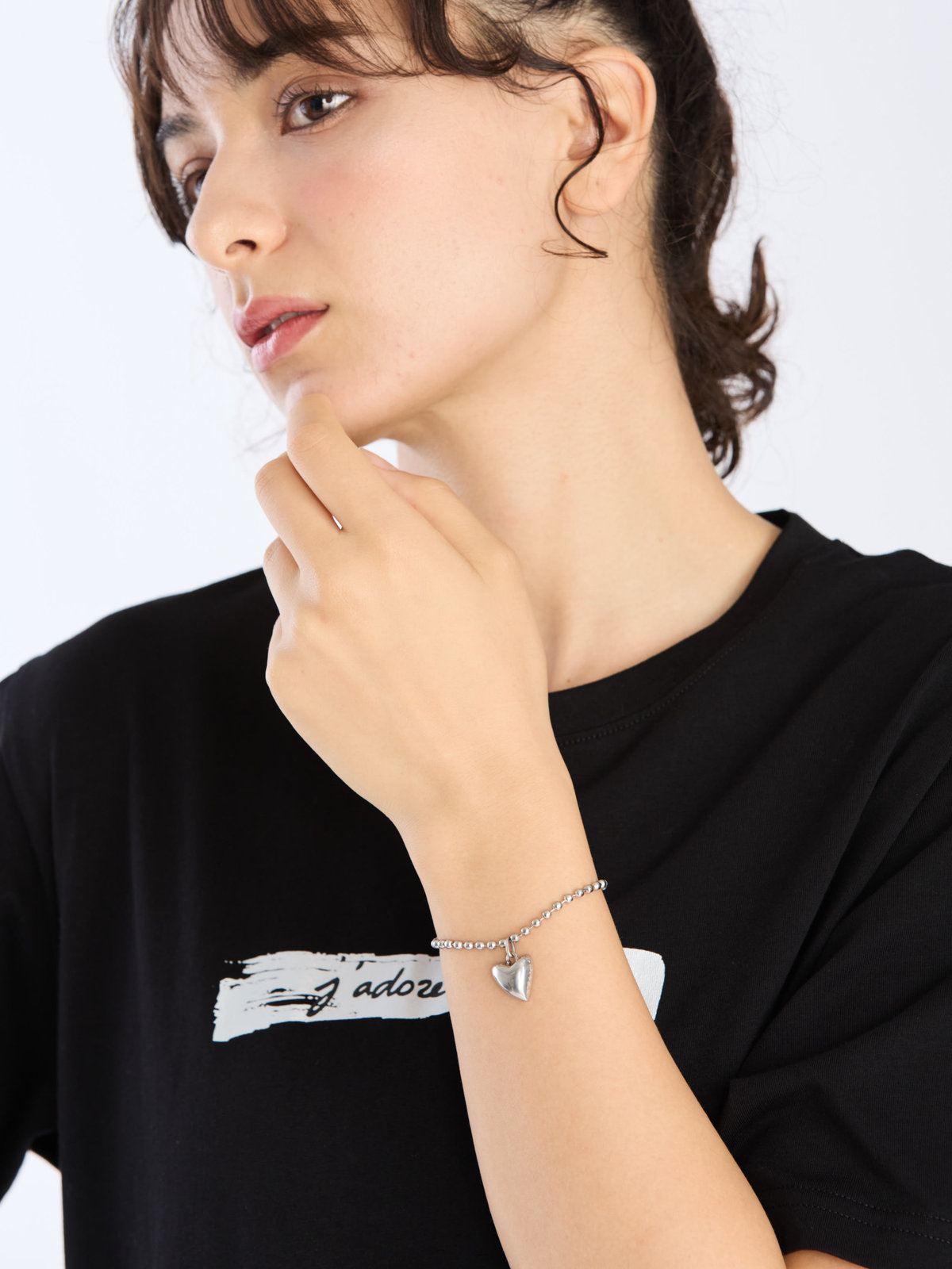 To b. by agnès b. 【Outlet】ハート ブレスレット シルバー