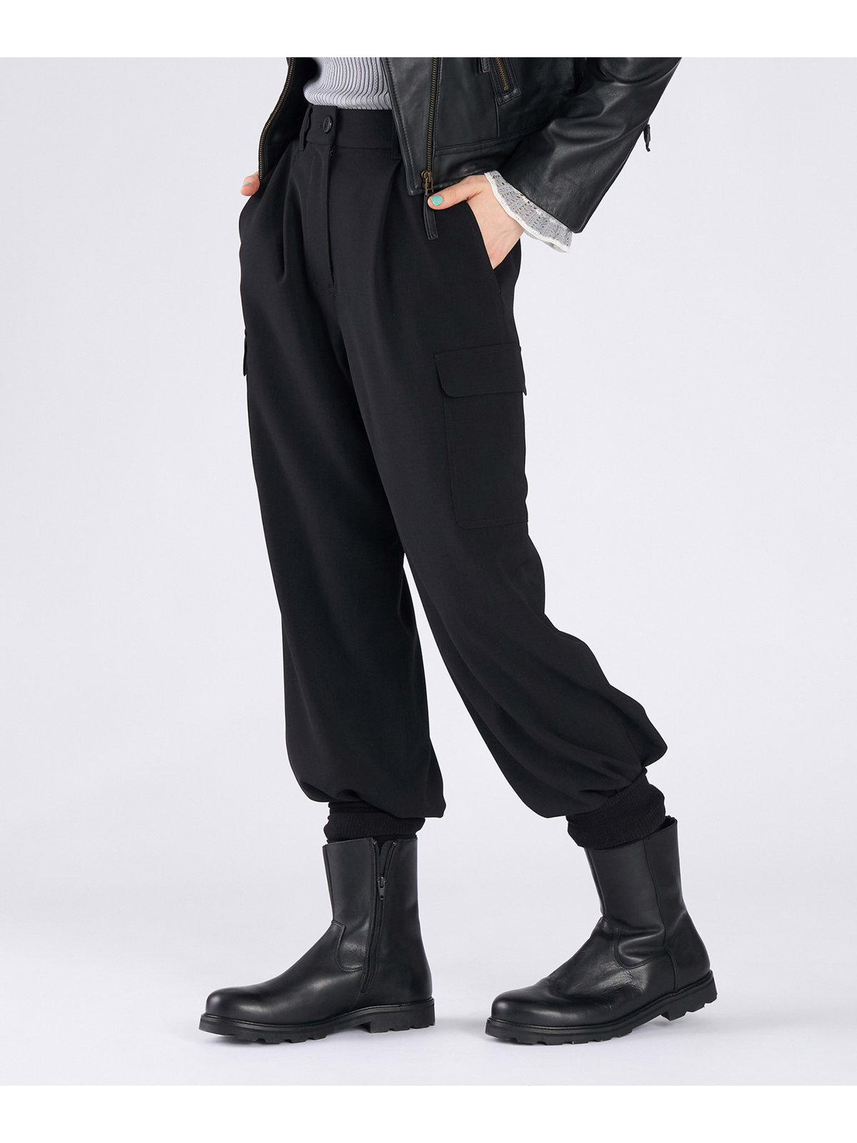 To b. by agnès b. カーゴ ワイドパンツ ブラック