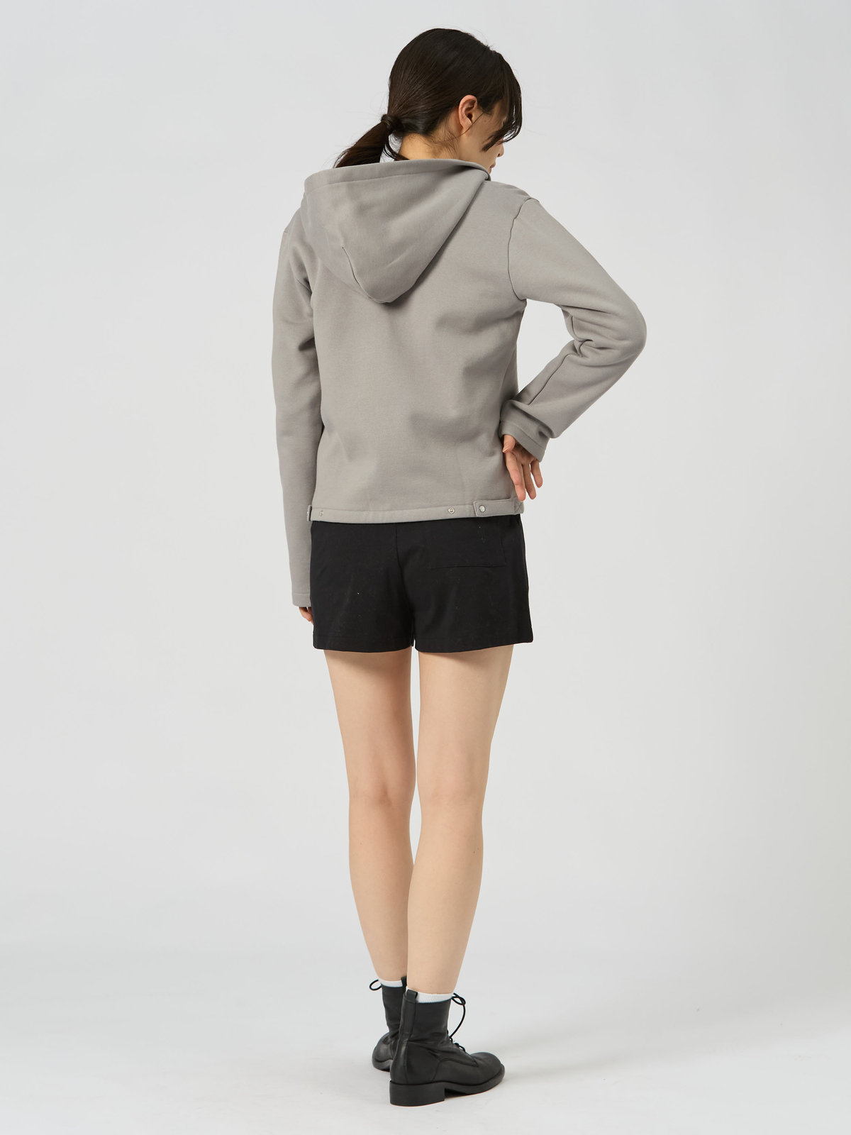 FEMME ウィメンズ コットン メルトン カーディガンプレッション ”Capuche” グレー系その他