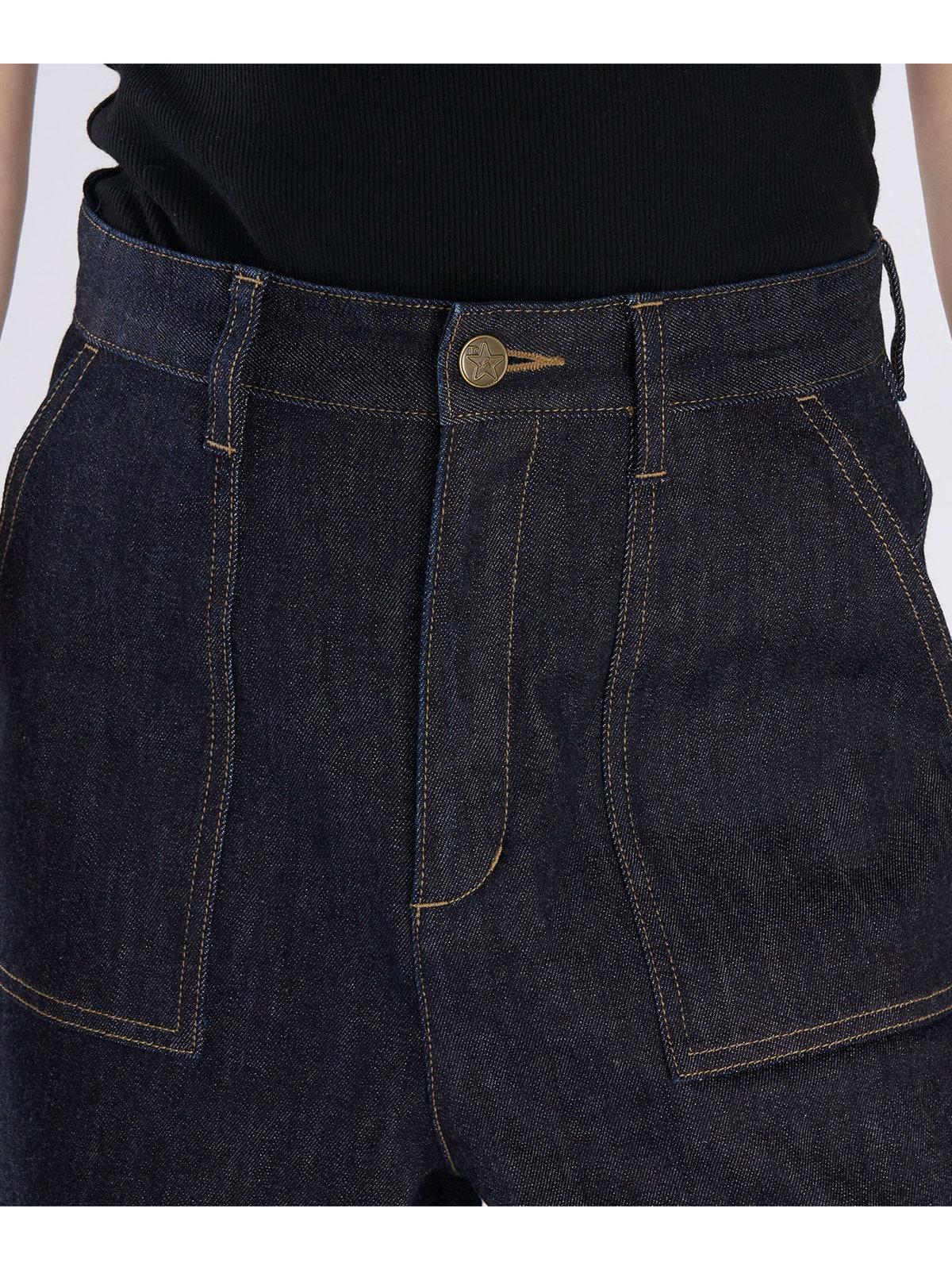 To b. by agnès b. デニム ワイドパンツ ネイビー