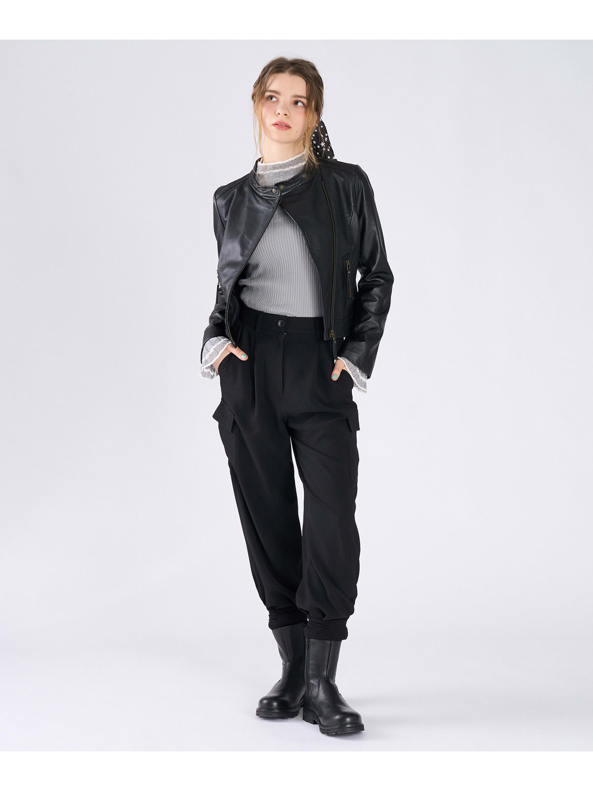 To b. by agnès b. カーゴ ワイドパンツ ブラック