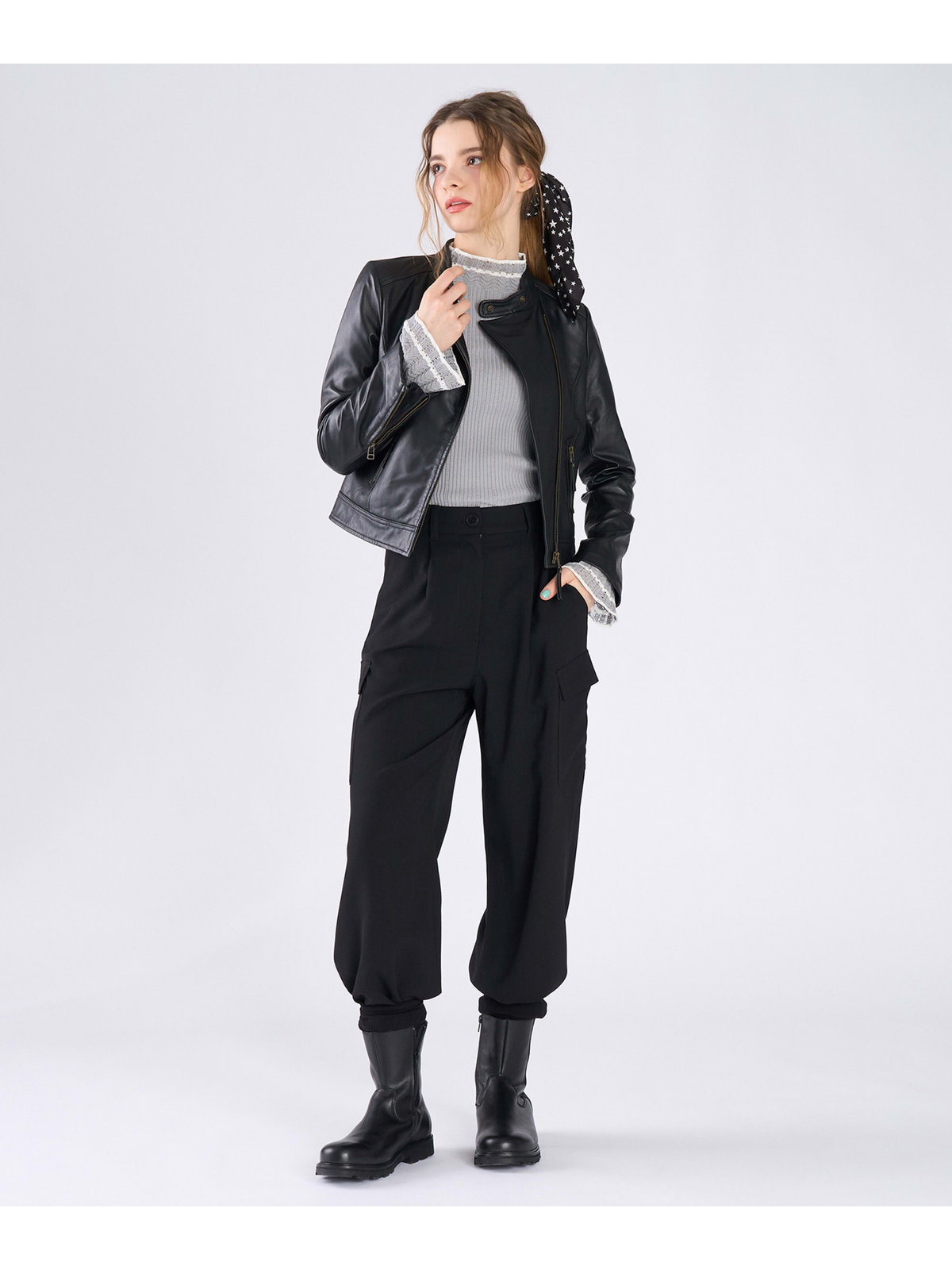 To b. by agnès b. カーゴ ワイドパンツ ブラック