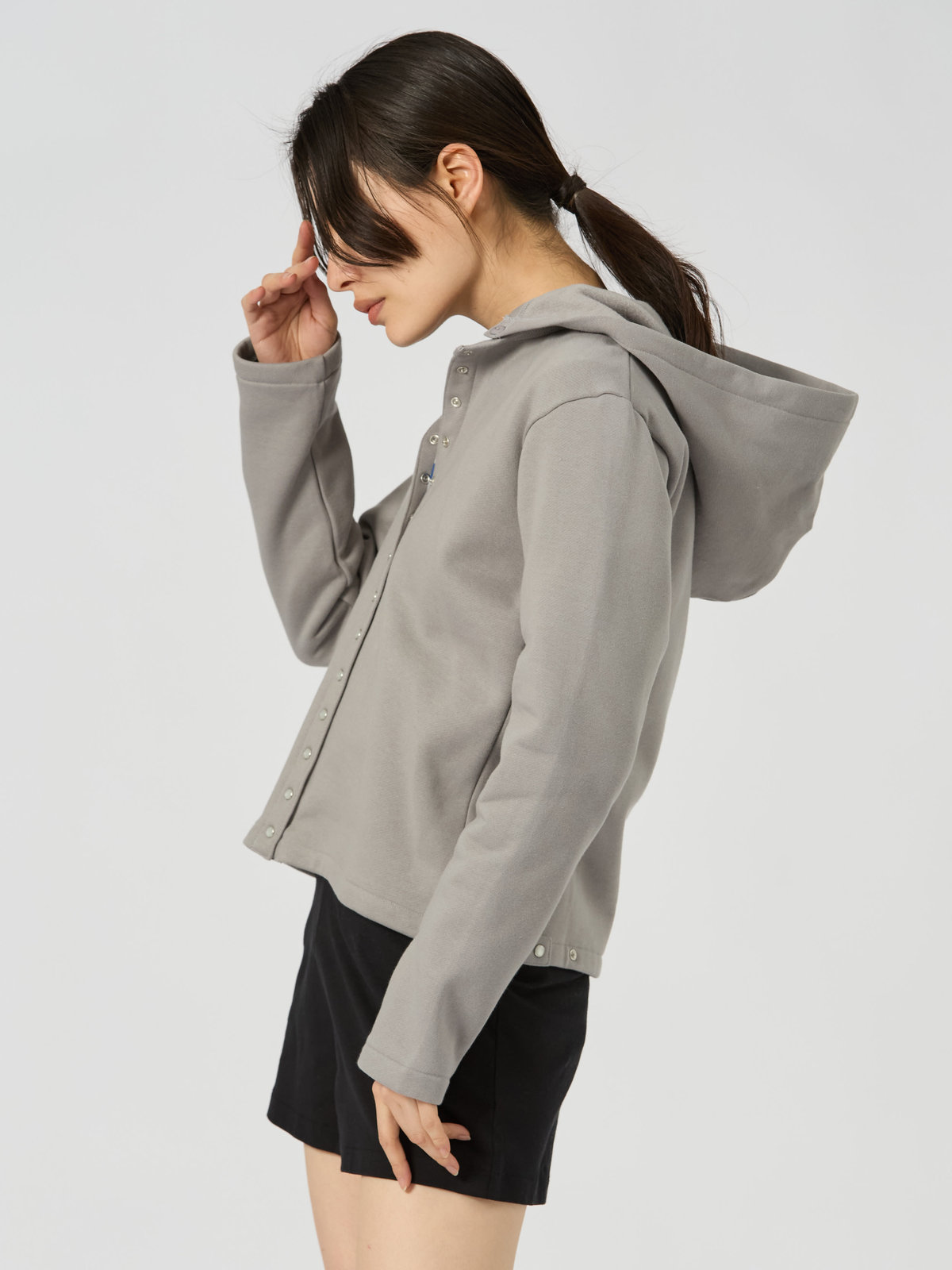 FEMME ウィメンズ コットン メルトン カーディガンプレッション ”Capuche” グレー系その他