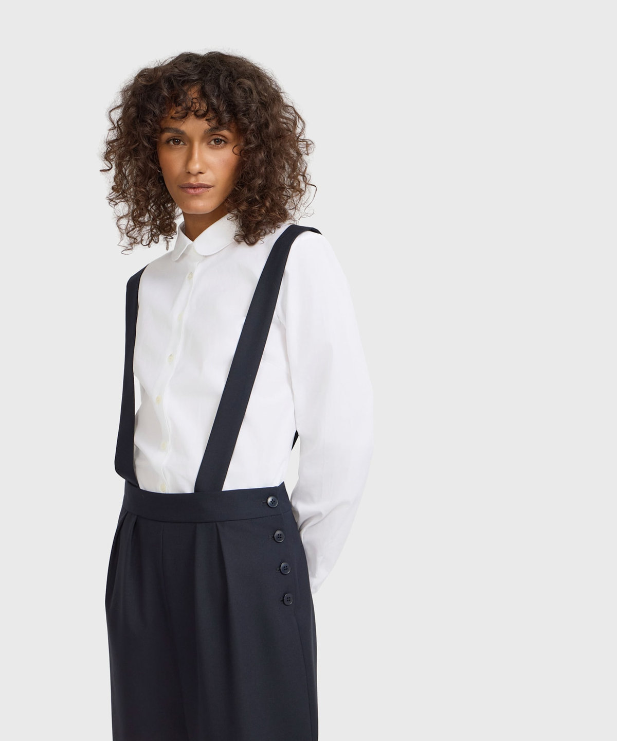FEMME ウィメンズ コットン 長袖 シャツ "Frieda" ホワイト