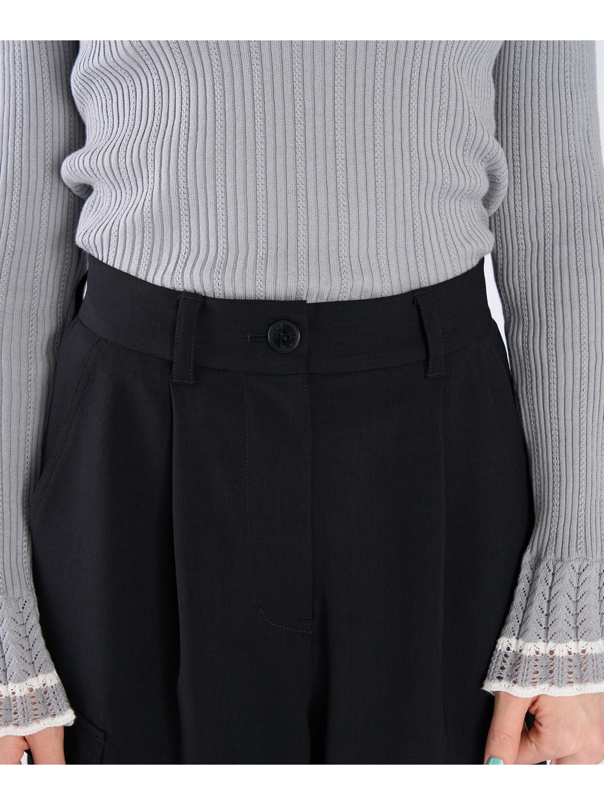 To b. by agnès b. カーゴ ワイドパンツ ブラック