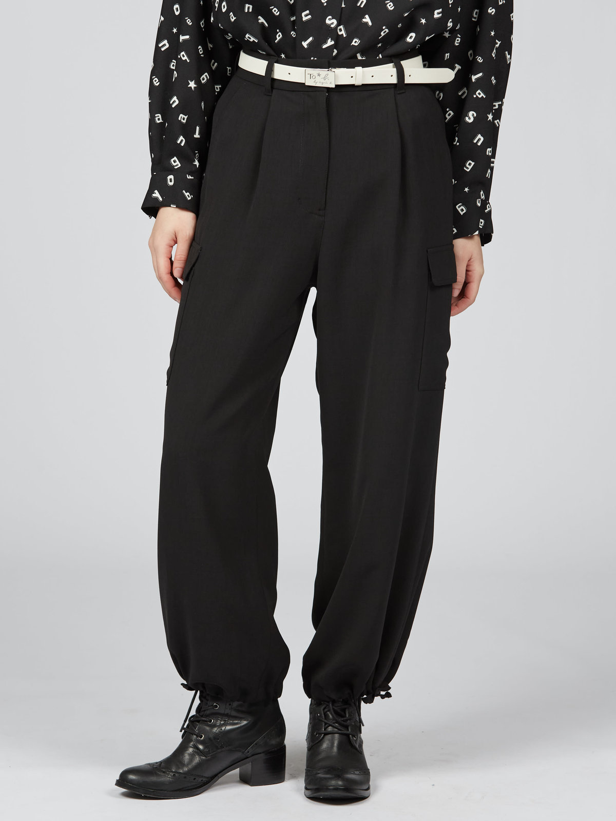 To b. by agnès b. カーゴ ワイドパンツ ブラック