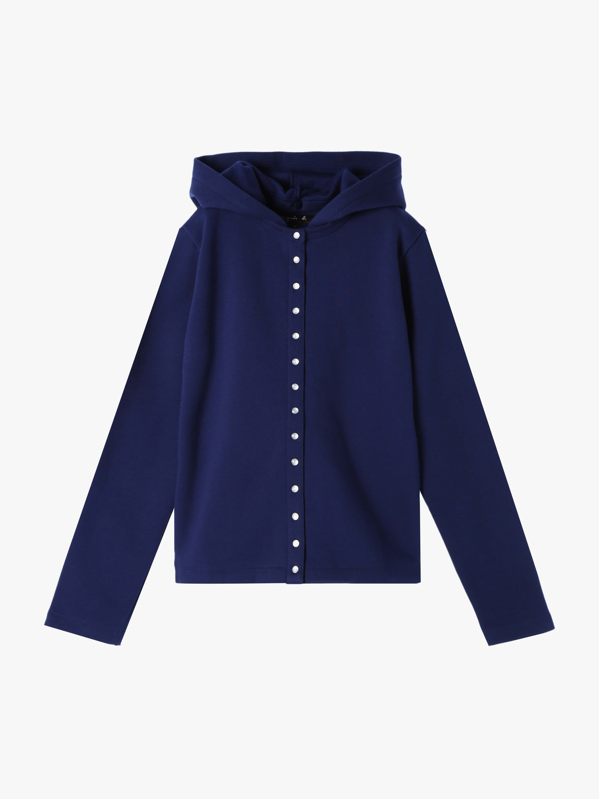 FEMME ウィメンズ オーガニックコットン メルトン 長袖 カーディガンプレッション ”Capuche” ネイビー