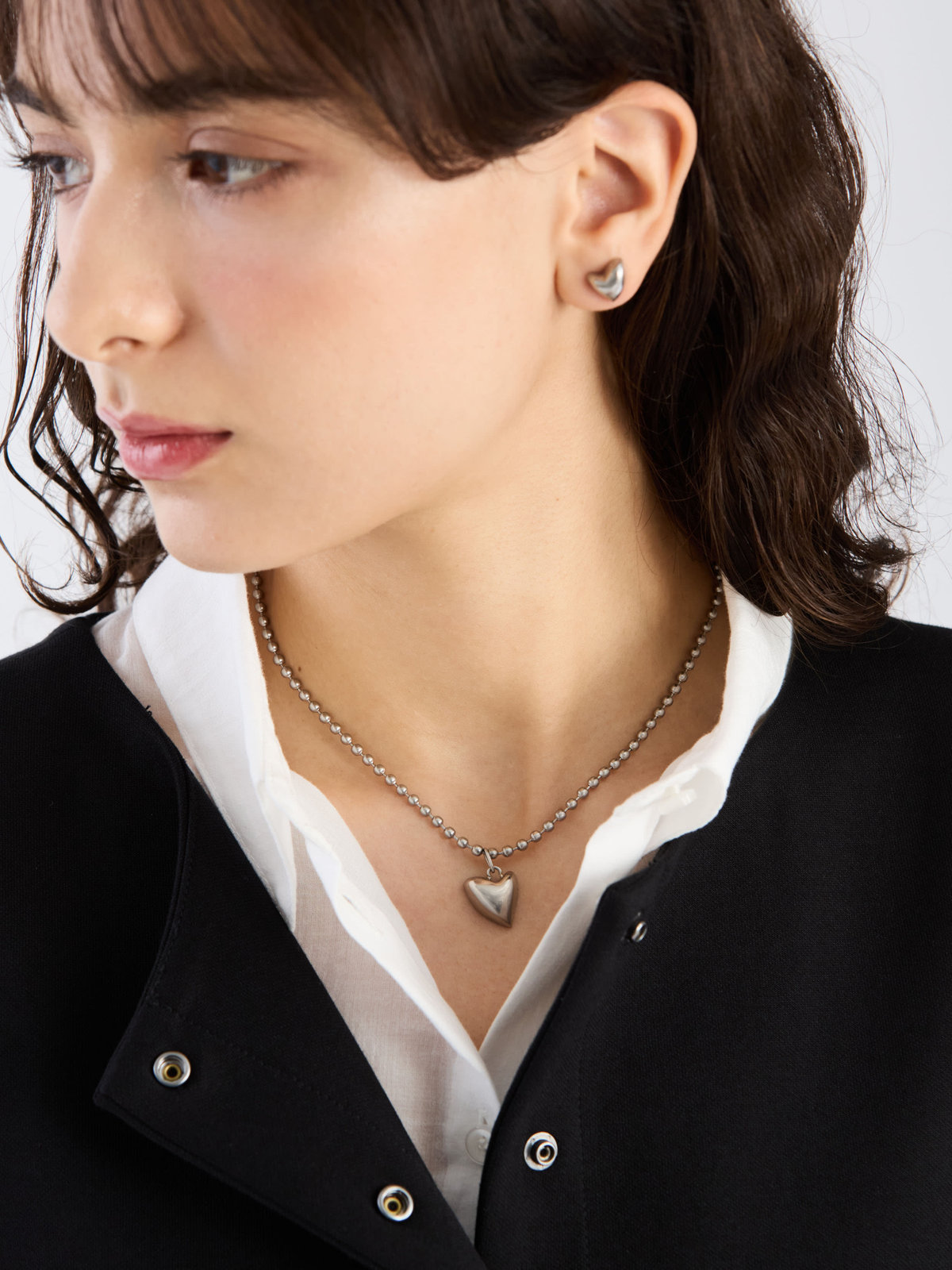 To b. by agnès b. 【Outlet】ハート ネックレス シルバー