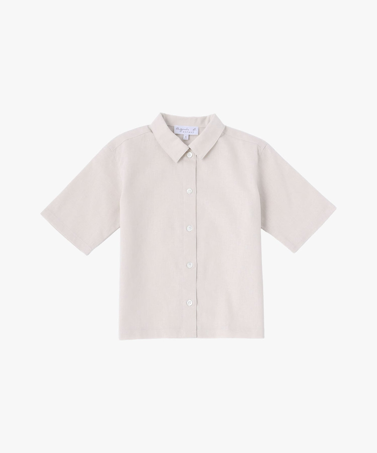 ENFANT ユニセックス キッズ コットンリネン 半袖 シャツ ベージュ系その他