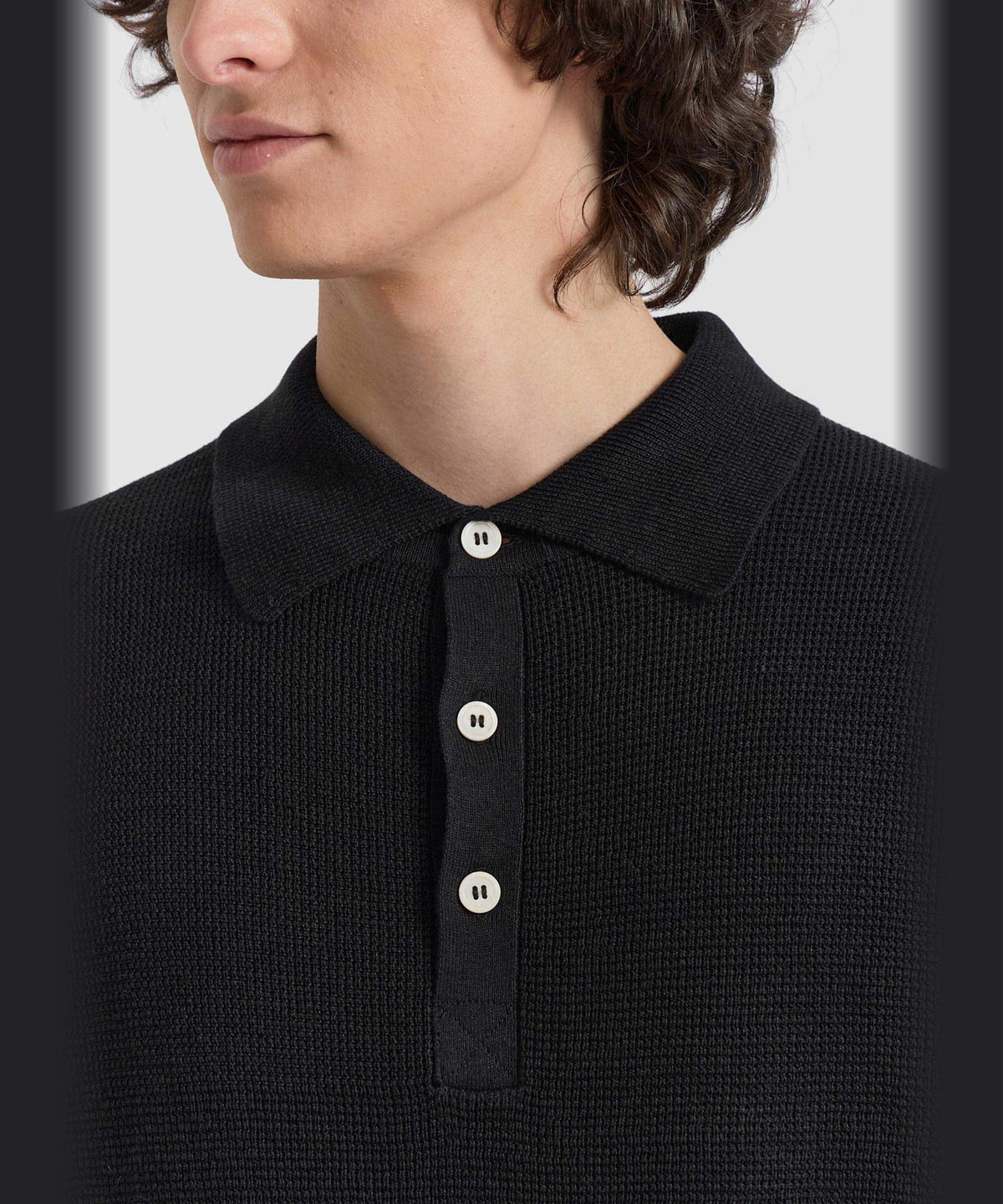 HOMME メンズ メンズ リネン コットン 半袖 ポロシャツ "Leo" グレー