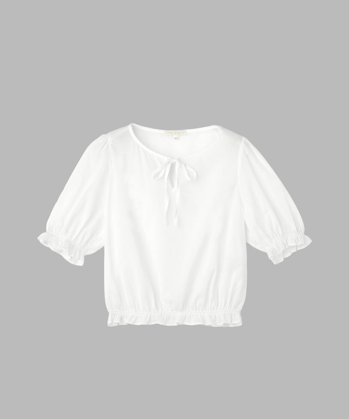 To b. by agnès b. コットン シフォン パフィー 半袖 ブラウス ホワイト