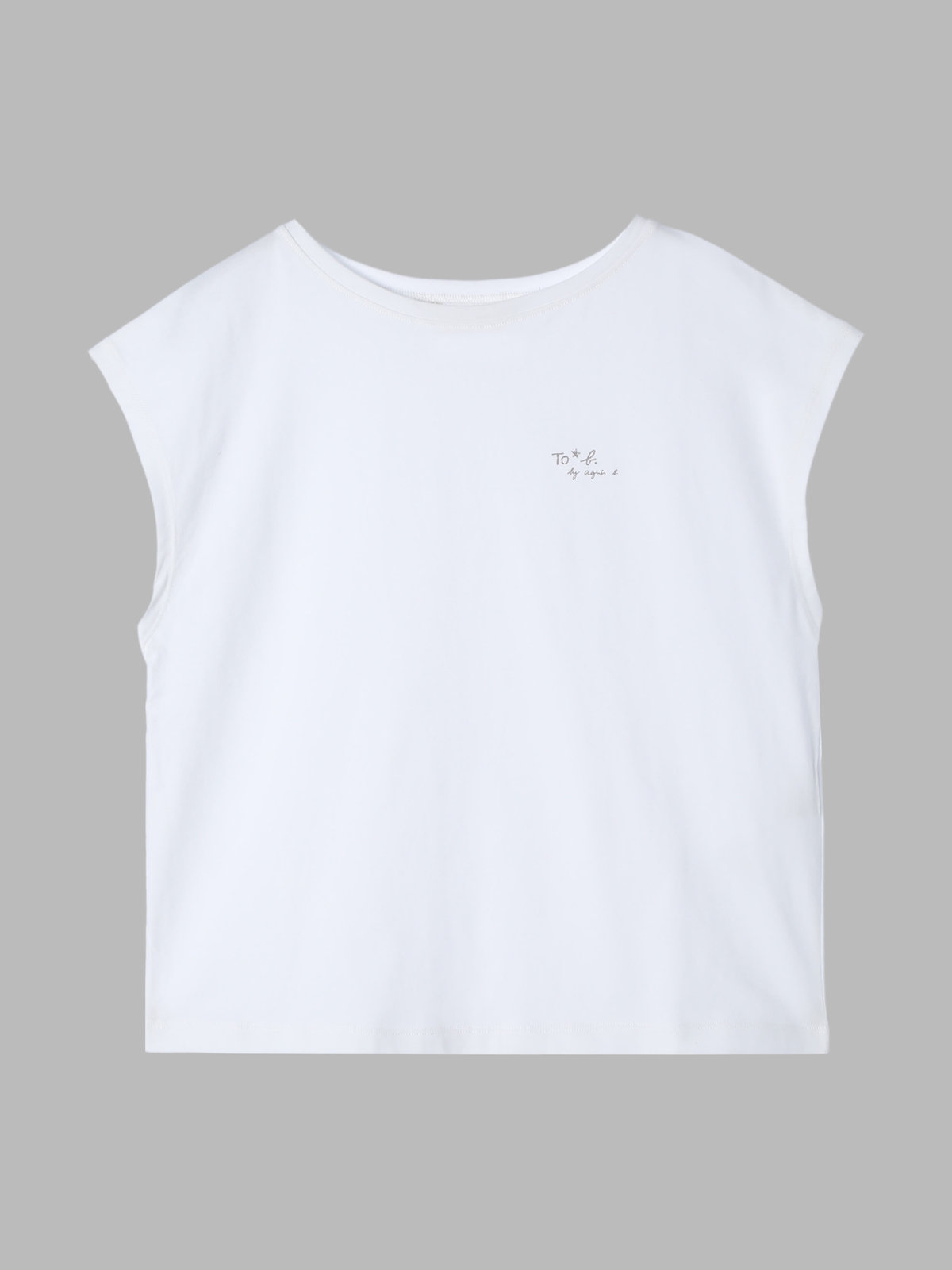 To b. by agnès b. 【Outlet】グリッターロゴフレンチスリーブTシャツ ホワイト