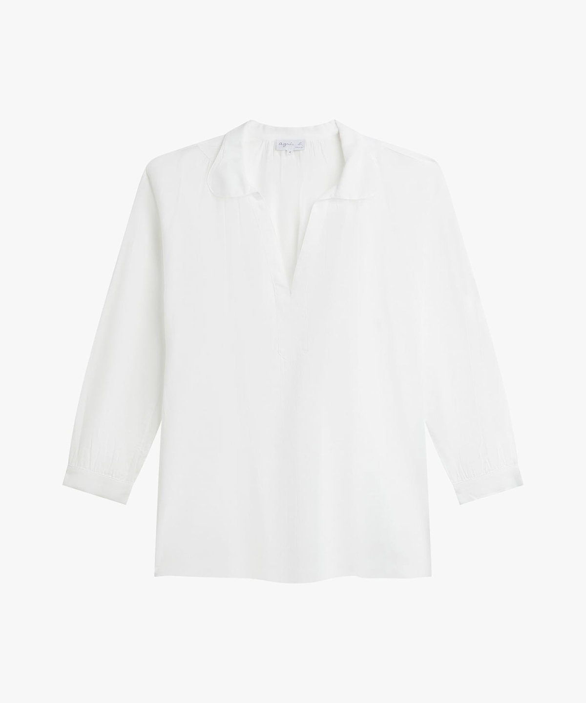 FEMME ウィメンズ ガーゼ調コットン 長袖 ブラウス "Clavecin" ホワイト