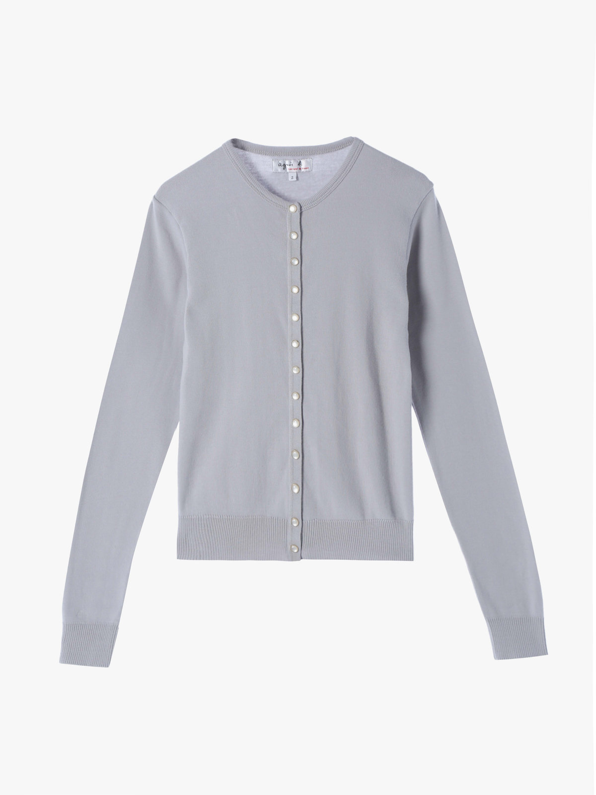 FEMME ウィメンズ 【Outlet】コットン ニット 長袖 カーディガンプレッション ”Swing Nacre” グレー