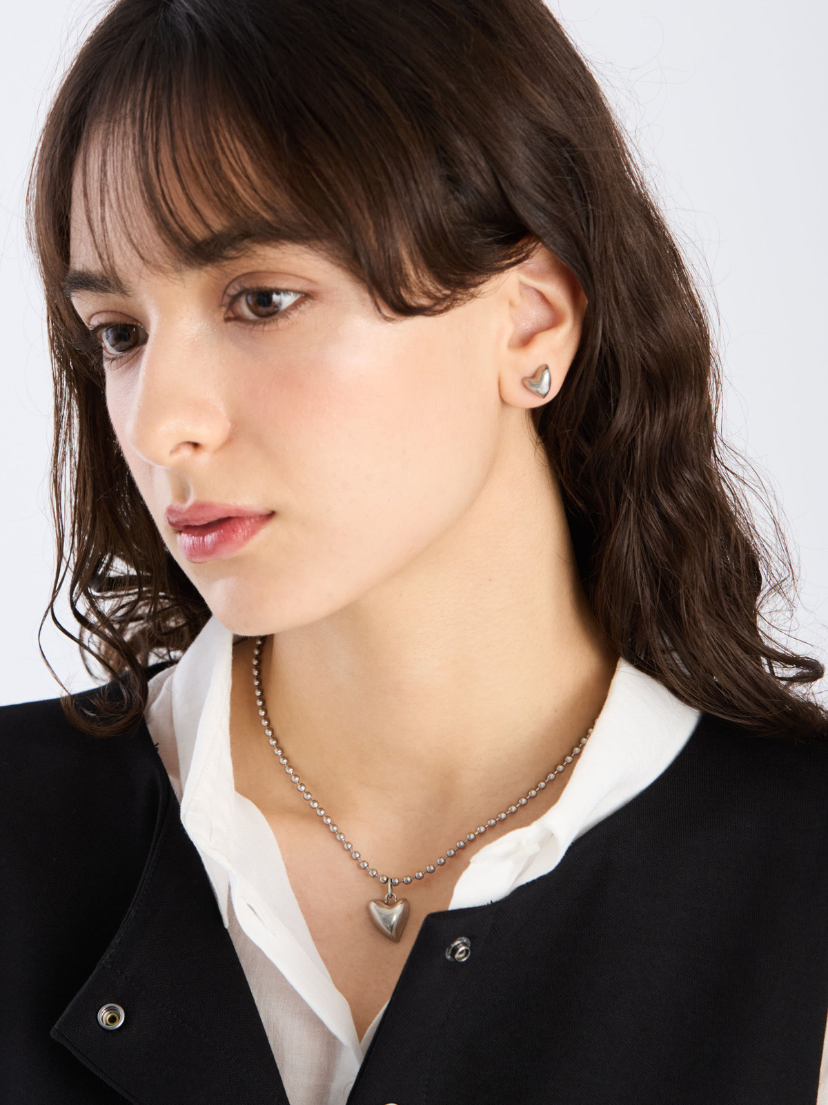 To b. by agnès b. 【Outlet】ハート ピアス シルバー