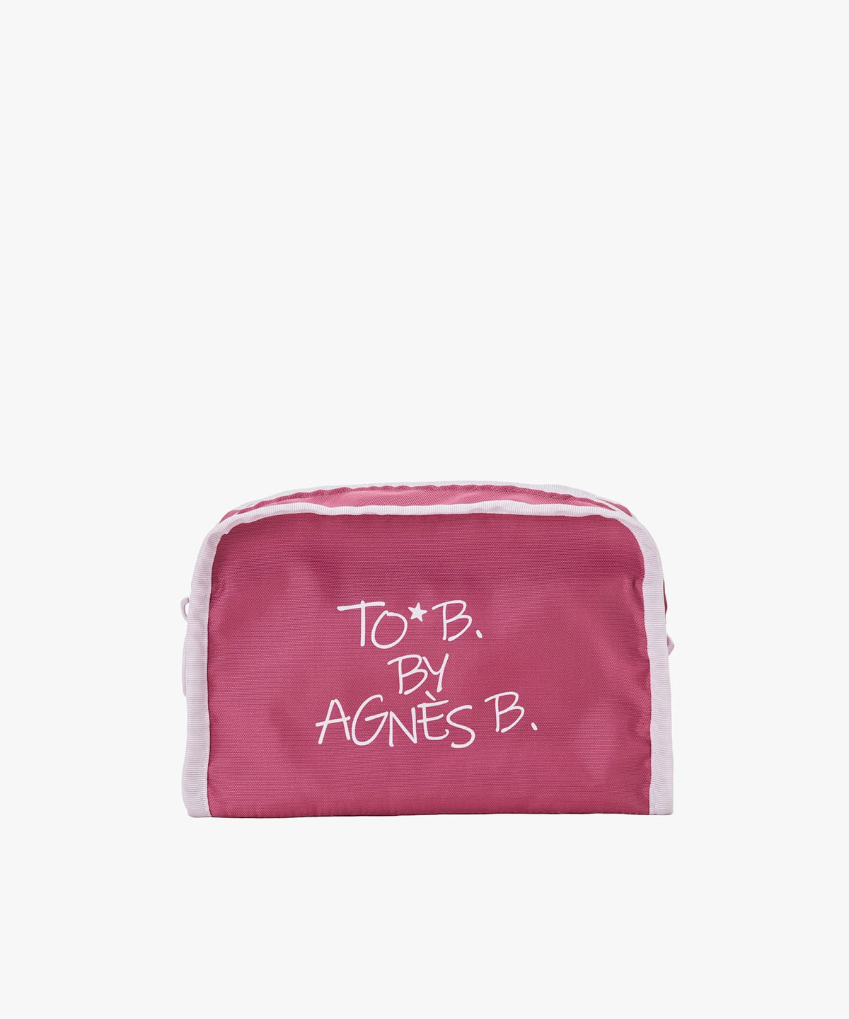 To b. by agnès b. マルチカラー ロゴ ポーチ ボルドー