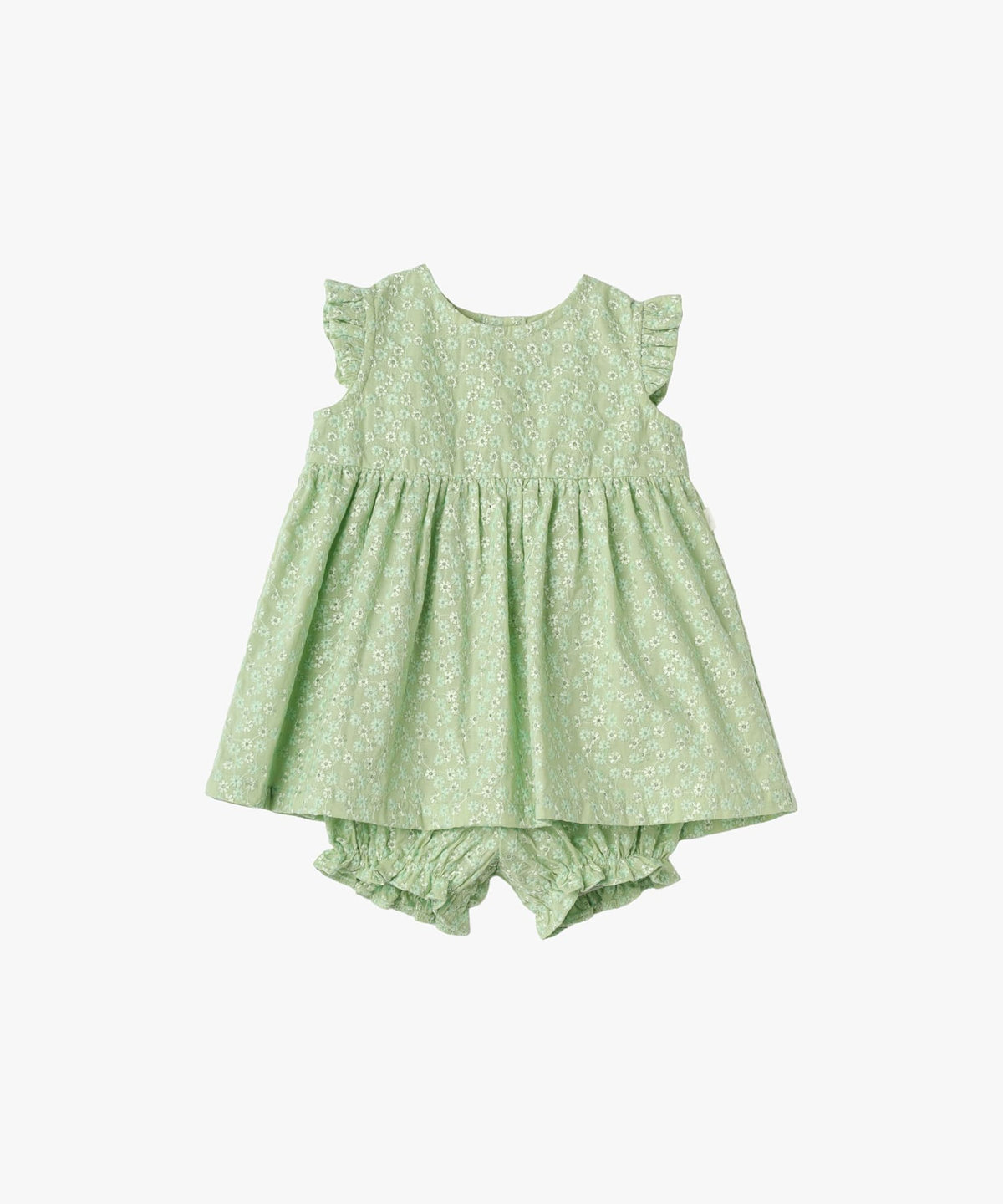 ENFANT ベビー ベビー コットン ノースリーブ ワンピース グリーン