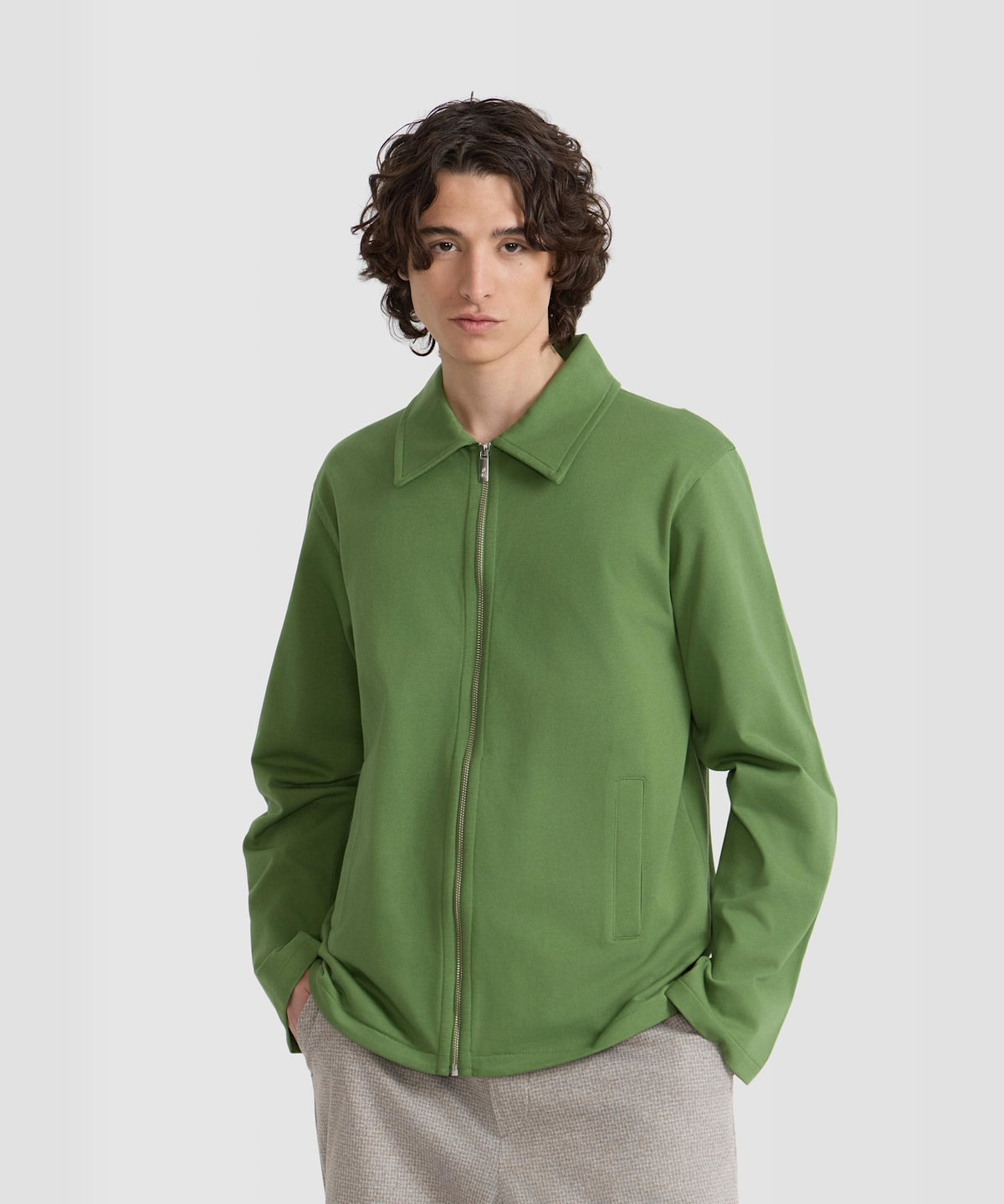 HOMME メンズ メンズ コットン ジップアップ ジャケット "Purcell" グリーン系その他