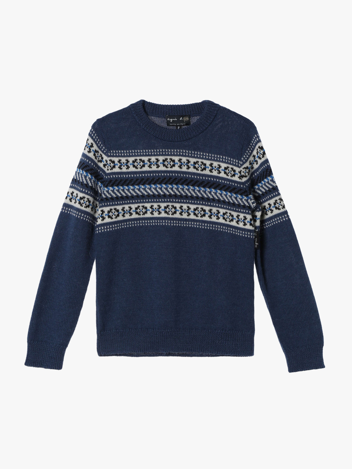 ENFANT ユニセックス 【Outlet】キッズ アルパカ ジャガード ニット プルオーバー ブルー系その他