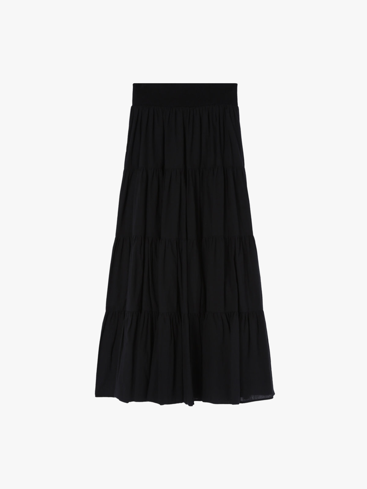 To b. by agnès b. コットン フォーティアード スカート ブラック