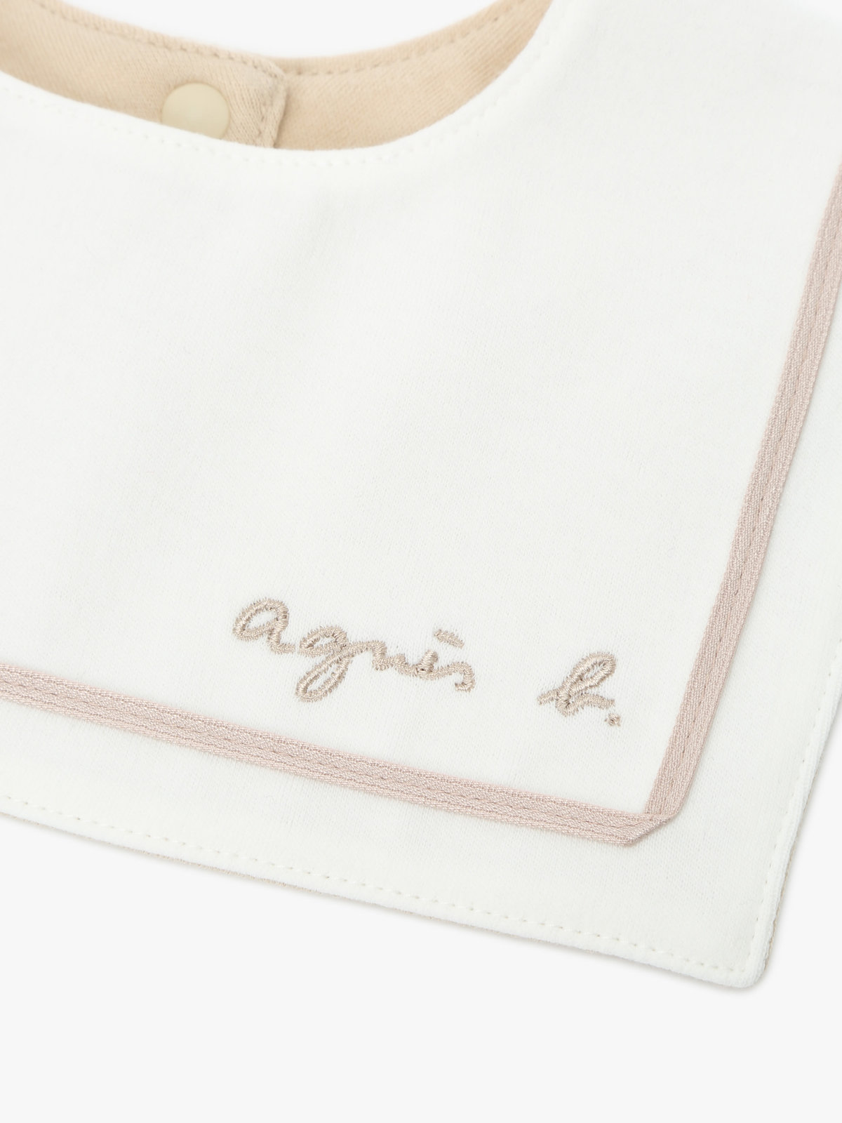 ENFANT ベビー ベビー ロゴ コットン リバーシブル スタイ ”Marin” ホワイト