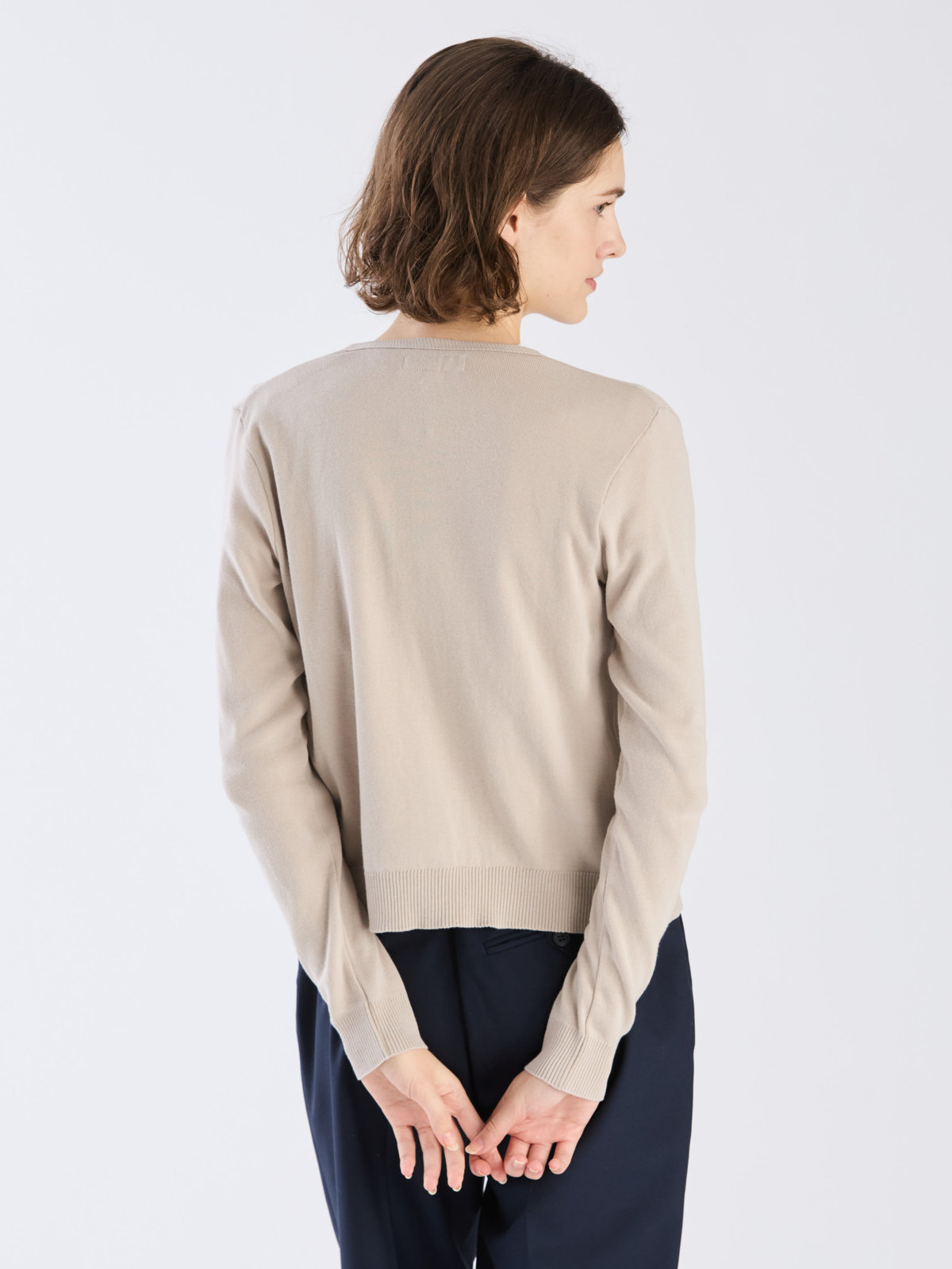 FEMME ウィメンズ 【Outlet】コットン ニット 長袖 カーディガンプレッション ”Swing Nacre” グレー系その他