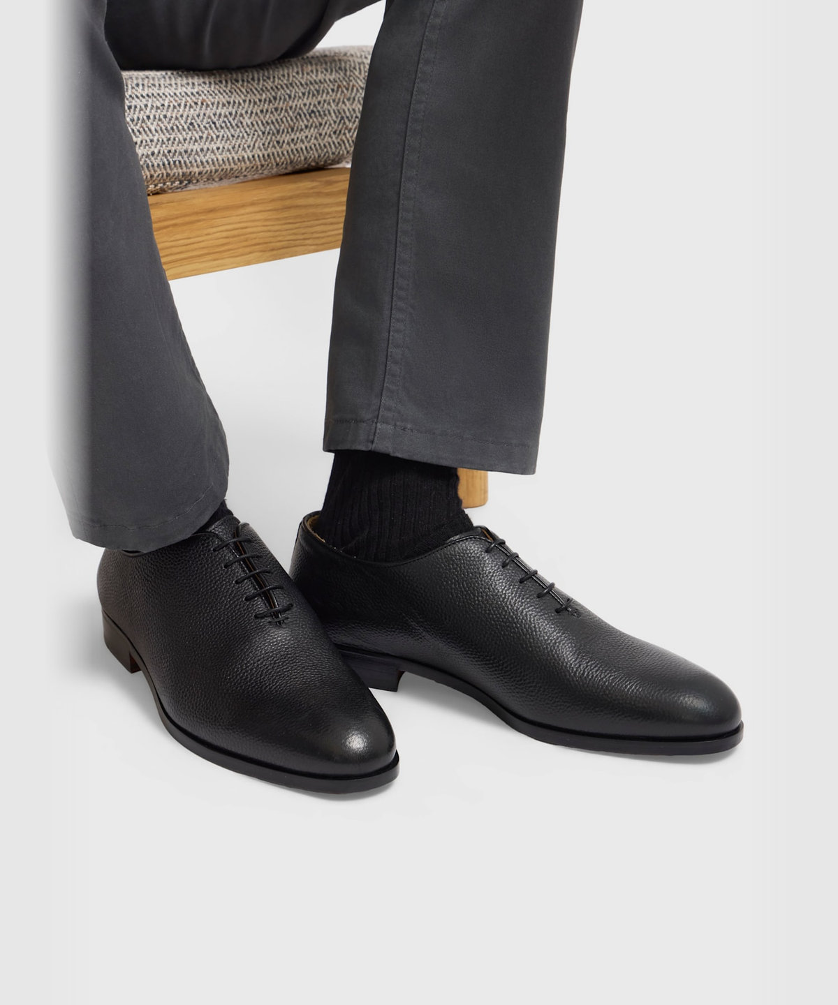 HOMME メンズ メンズ レザー ダービーシューズ "Marcel" ブラック