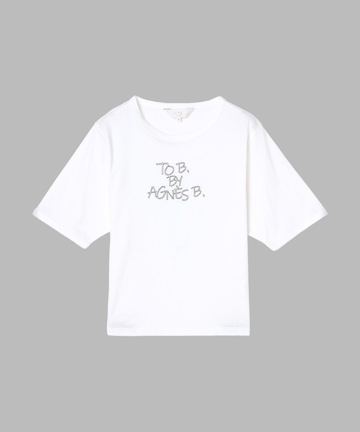 To b. by agnès b. ロゴ 刺繍 コットン 半袖 Tシャツ ホワイト