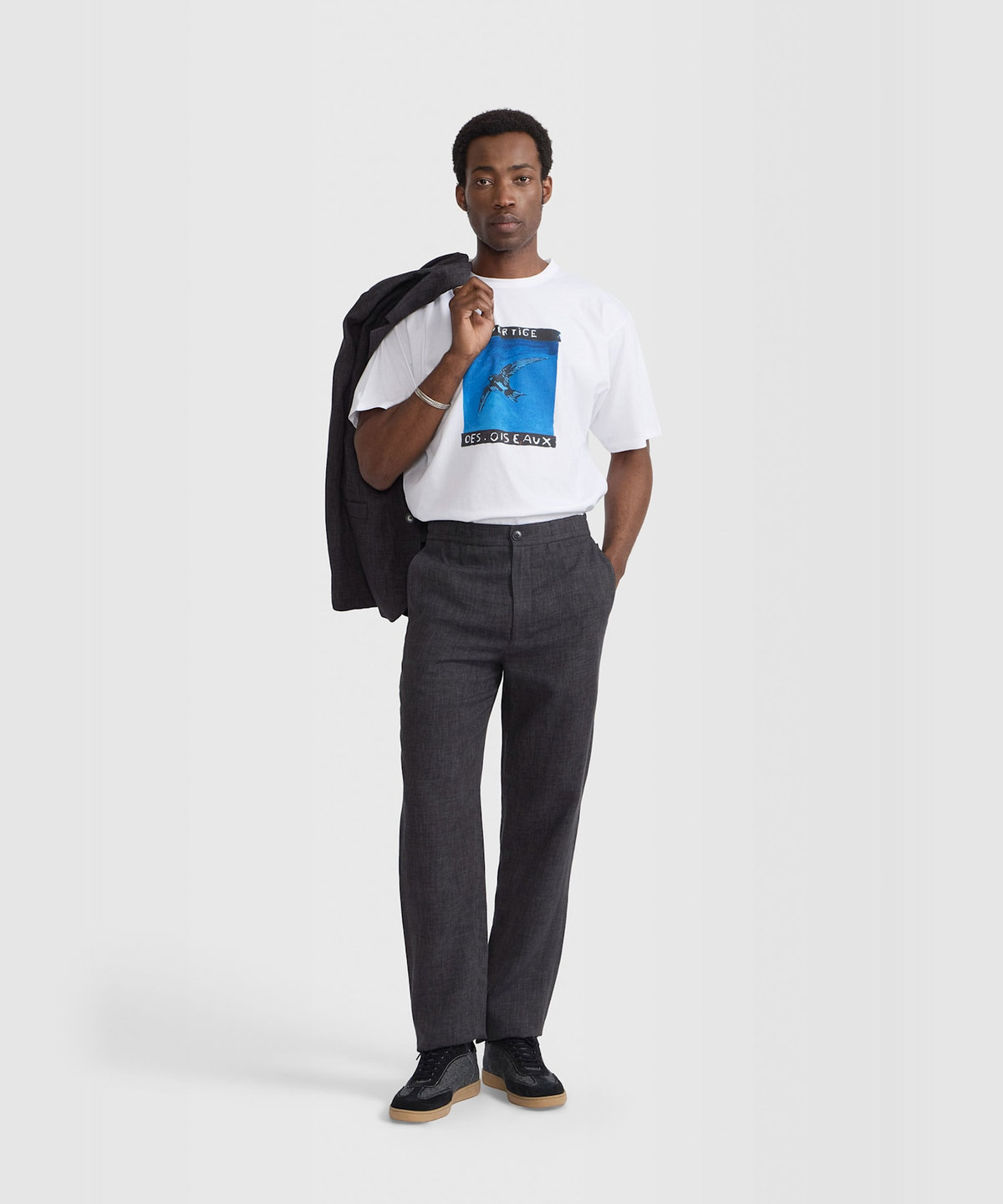 HOMME メンズ メンズ リネン混 ストレートパンツ "Julen" グレー