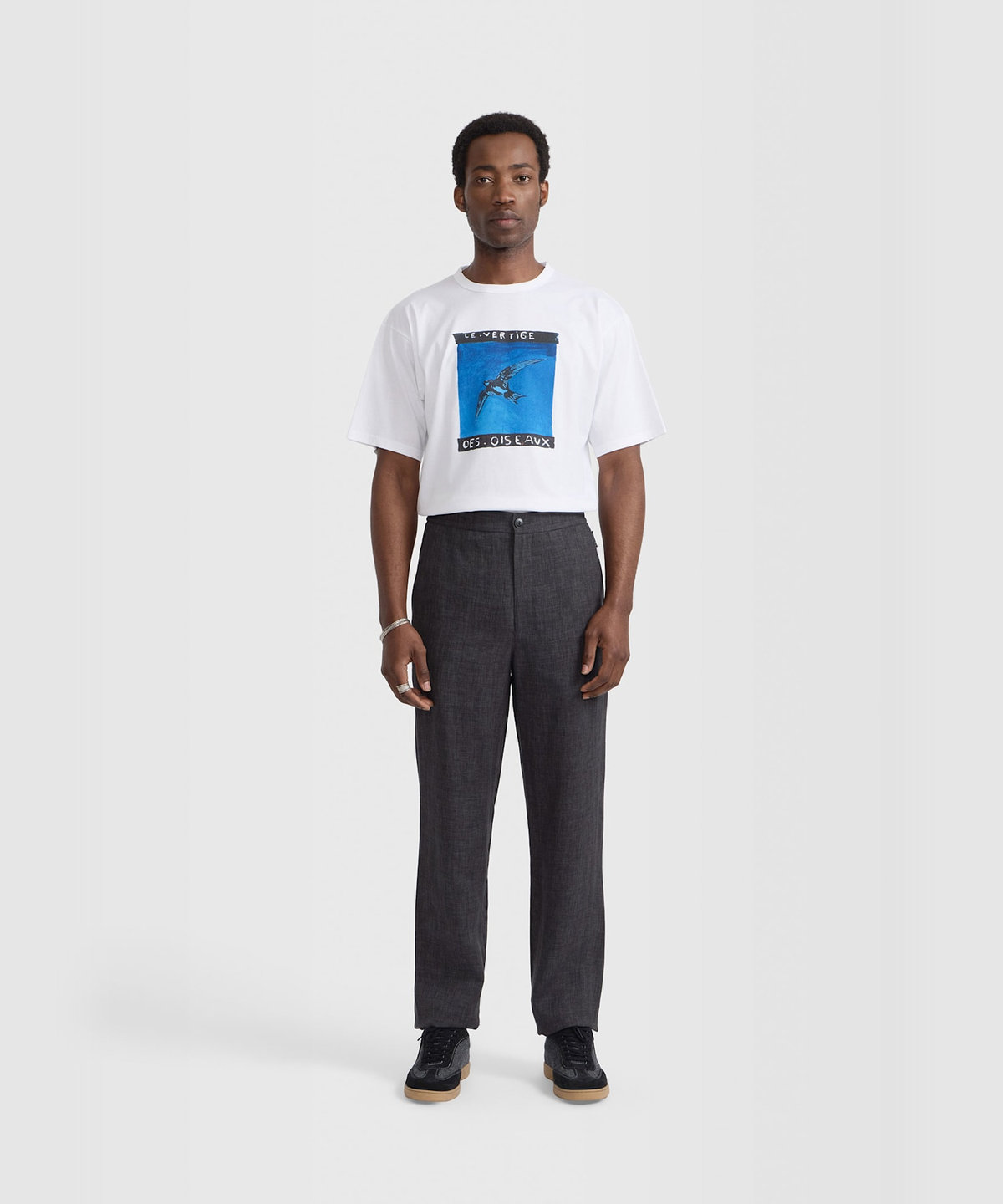 HOMME メンズ メンズ リネン混 ストレートパンツ "Julen" グレー