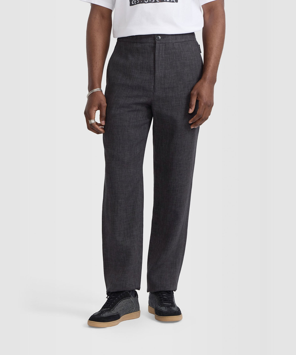 HOMME メンズ メンズ リネン混 ストレートパンツ "Julen" グレー