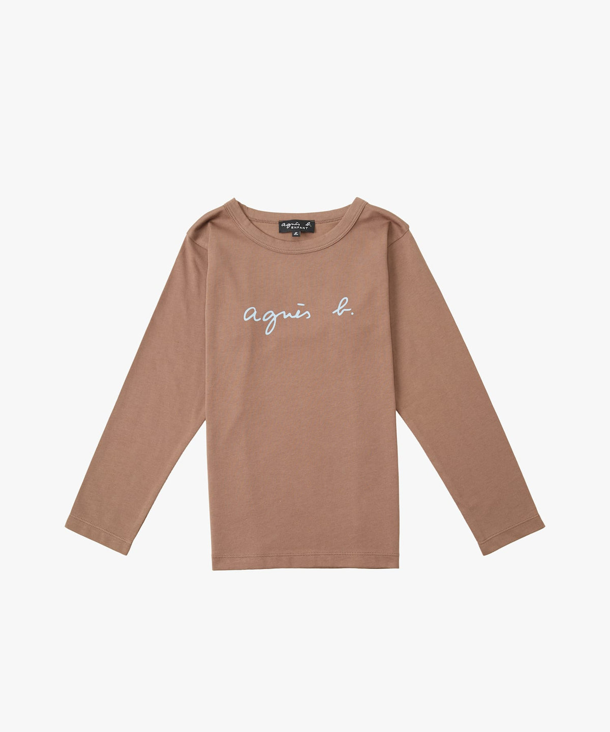 ENFANT ユニセックス キッズ ロゴ コットン 長袖 Tシャツ ブラウン系その他
