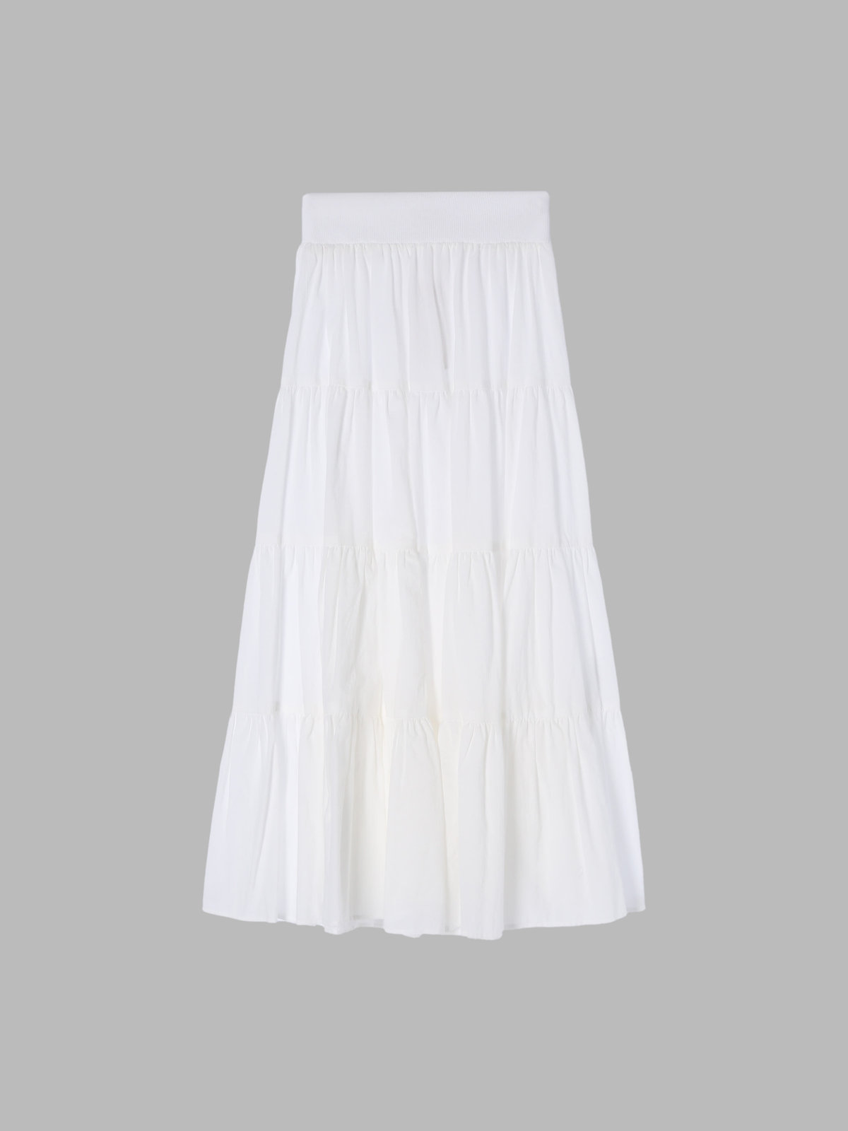 To b. by agnès b. コットン フォーティアード スカート ホワイト
