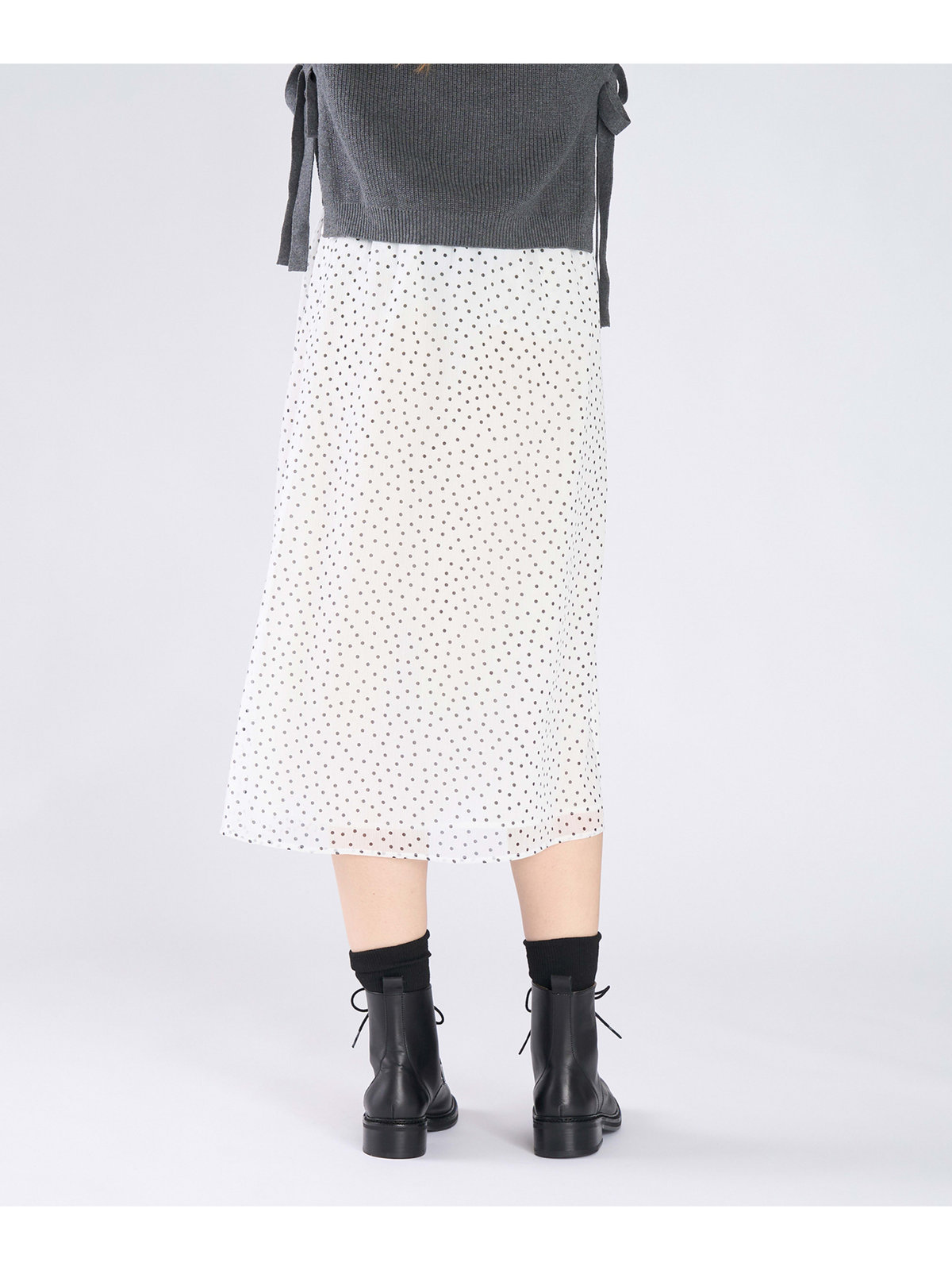 To b. by agnès b. ドットプリント ヨウリュウ スカート ホワイト