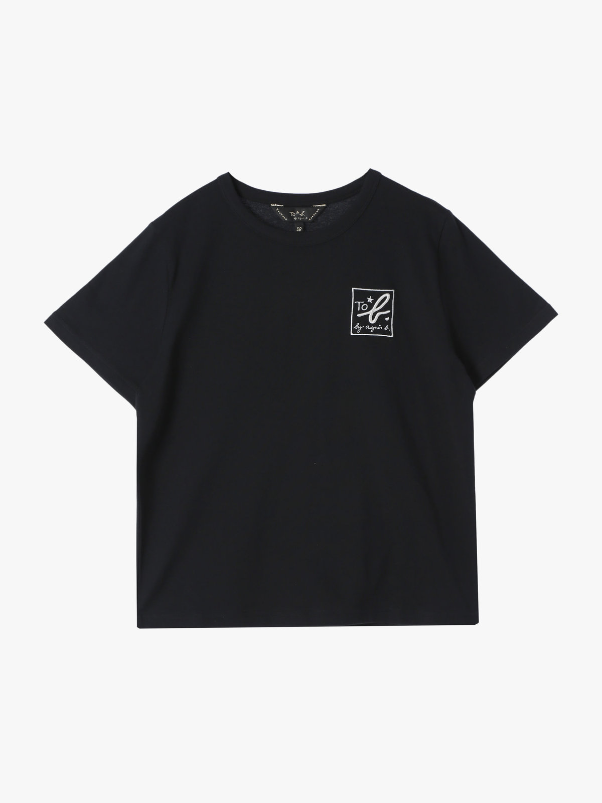 To b. by agnès b. 【Outlet】3D "To b."ロゴ刺繍 半袖 Tシャツ ブラック