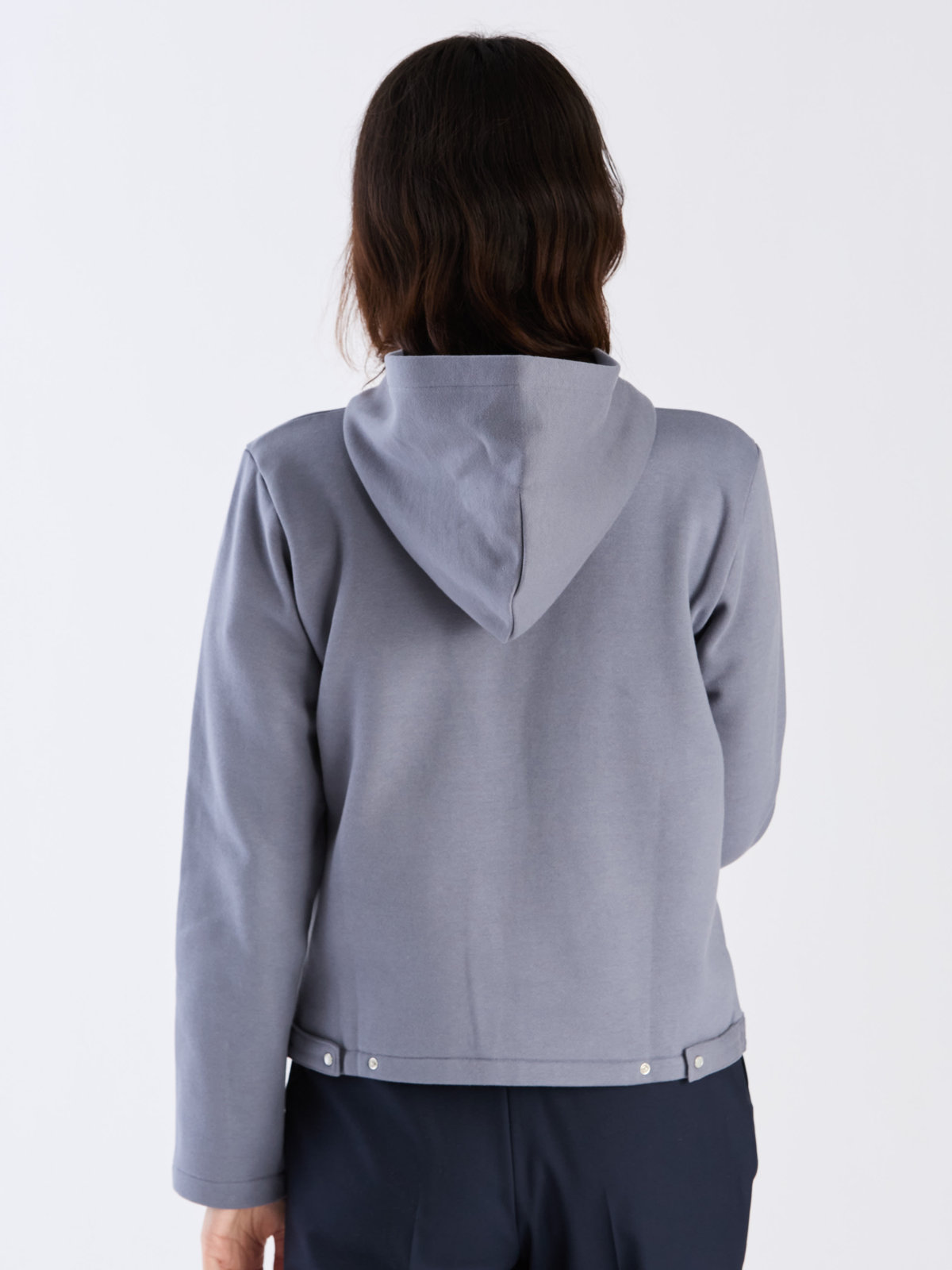 FEMME ウィメンズ オーガニックコットン メルトン 長袖 カーディガンプレッション ”Capuche” グレー