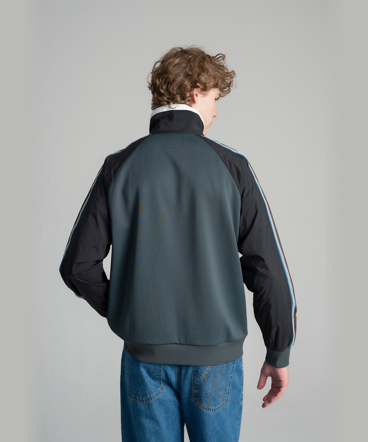 HOMME メンズ SPORT b. メンズ ハイネック スポーツジャケット グレー