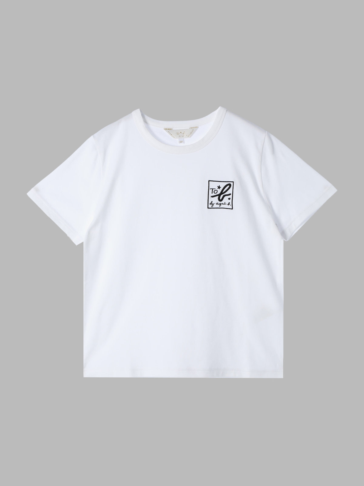 To b. by agnès b. 【Outlet】3D "To b."ロゴ刺繍 半袖 Tシャツ ホワイト