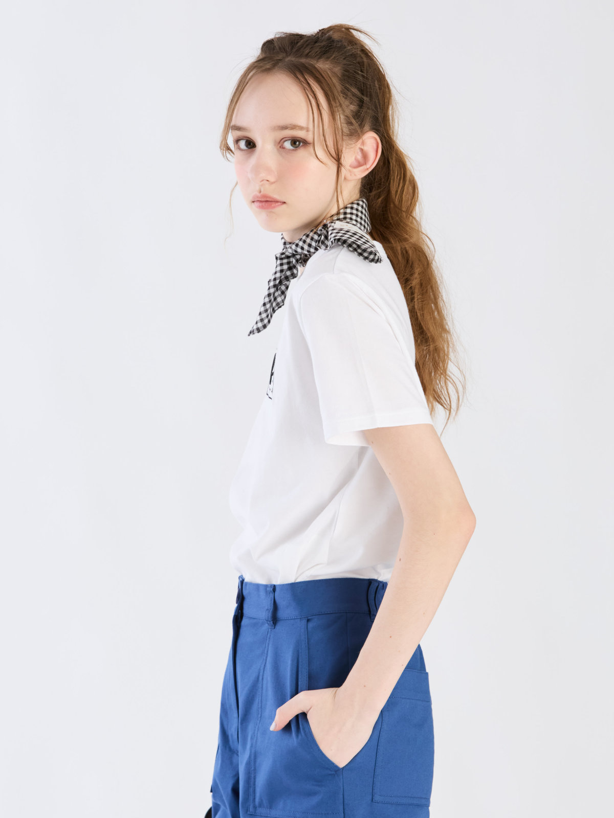 To b. by agnès b. 【Outlet】3D "To b."ロゴ刺繍 半袖 Tシャツ ホワイト