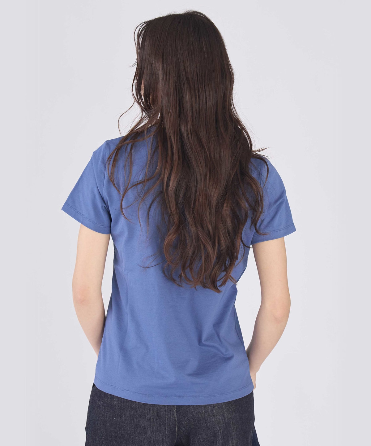 To b. by agnès b. ミニロゴ コットン 半袖 Tシャツ ブルー