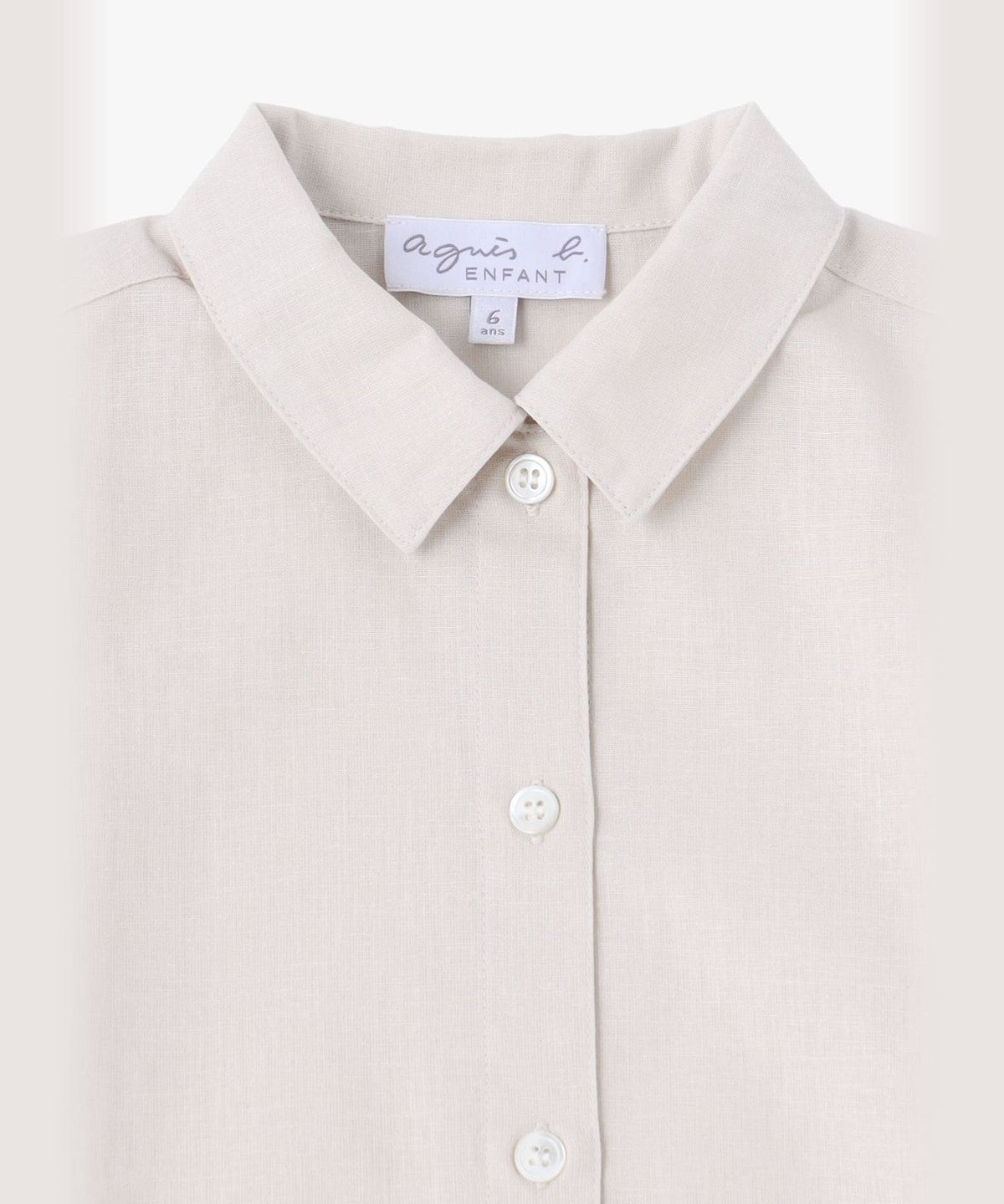 ENFANT ユニセックス キッズ コットンリネン 半袖 シャツ ベージュ系その他
