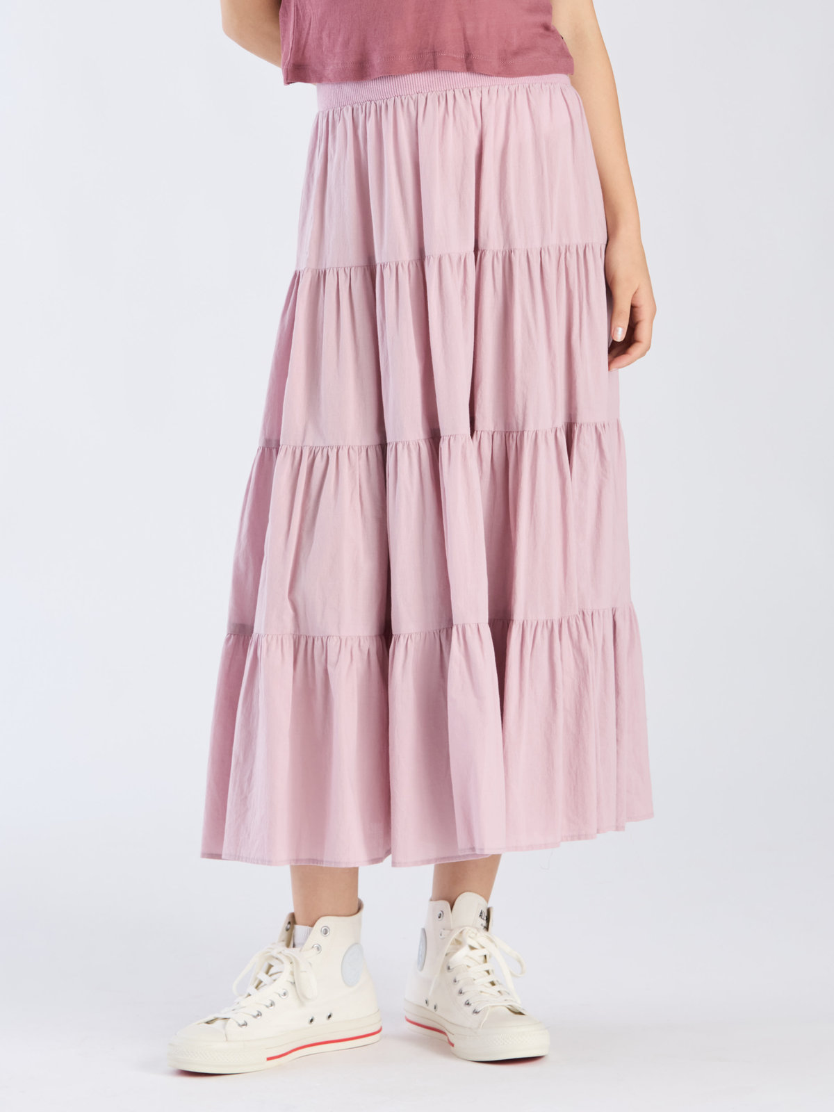 To b. by agnès b. 【Outlet】フォーティアードスカート ペールピンク